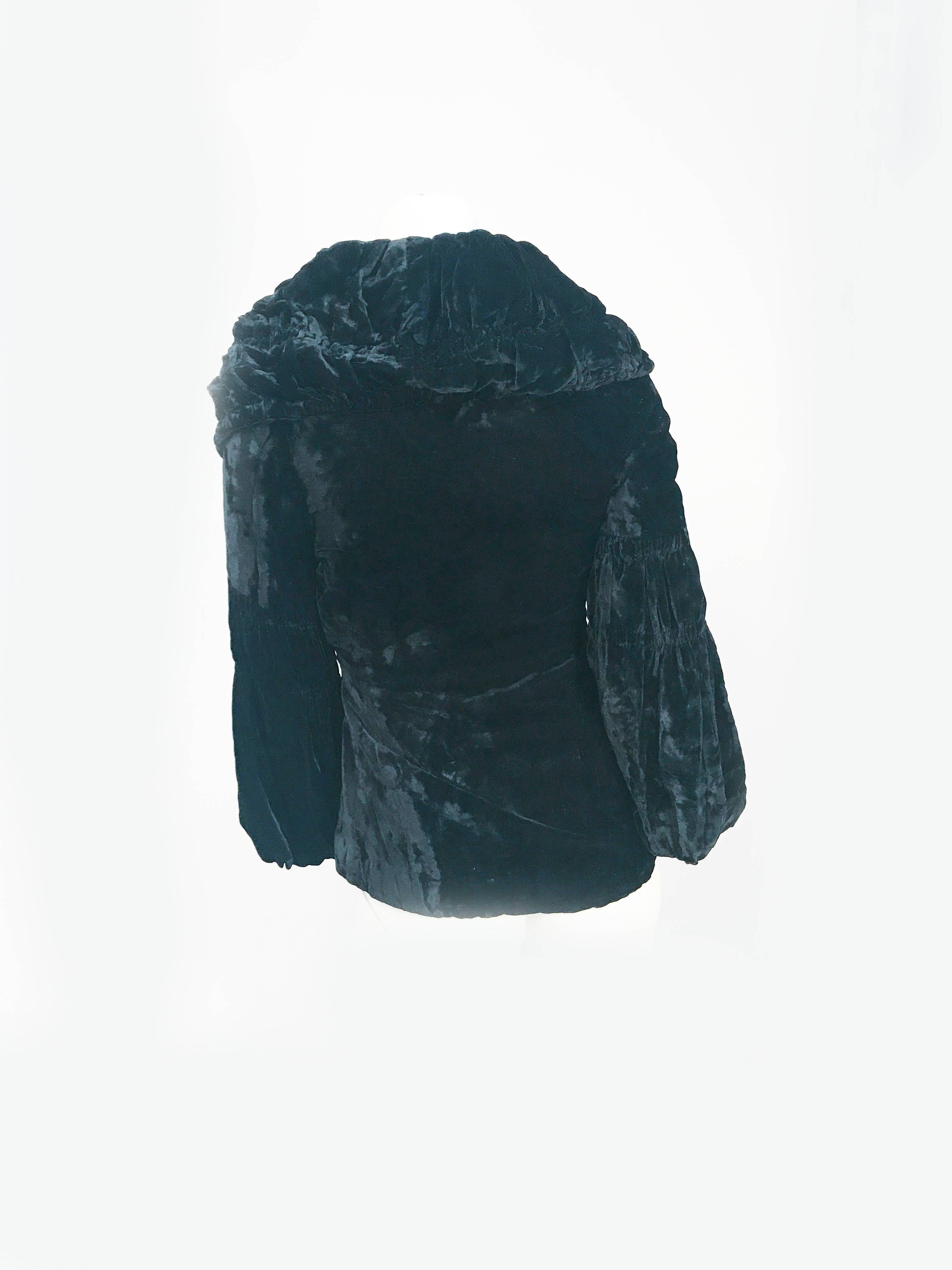 1930s Black Silk Velvet Evening Coat For Sale 3