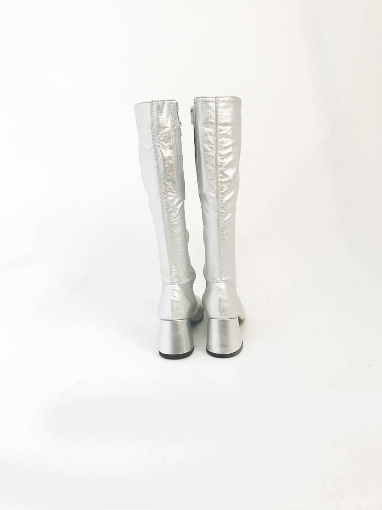 1960’s French Metallic Silver and Gold Go Go Boots size 7.5 main image 0