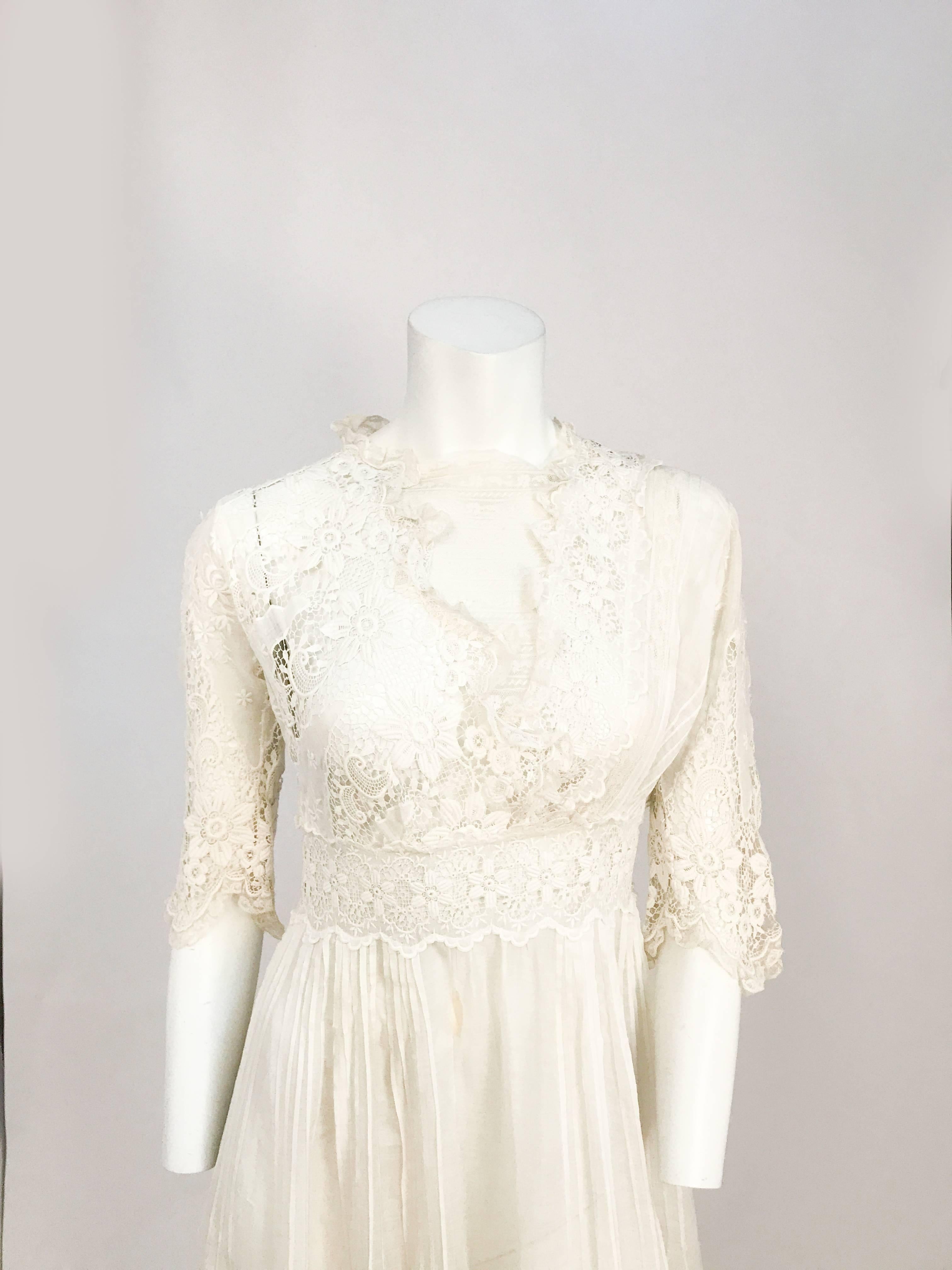 Edwardian White Cotton Lawn Dress 3