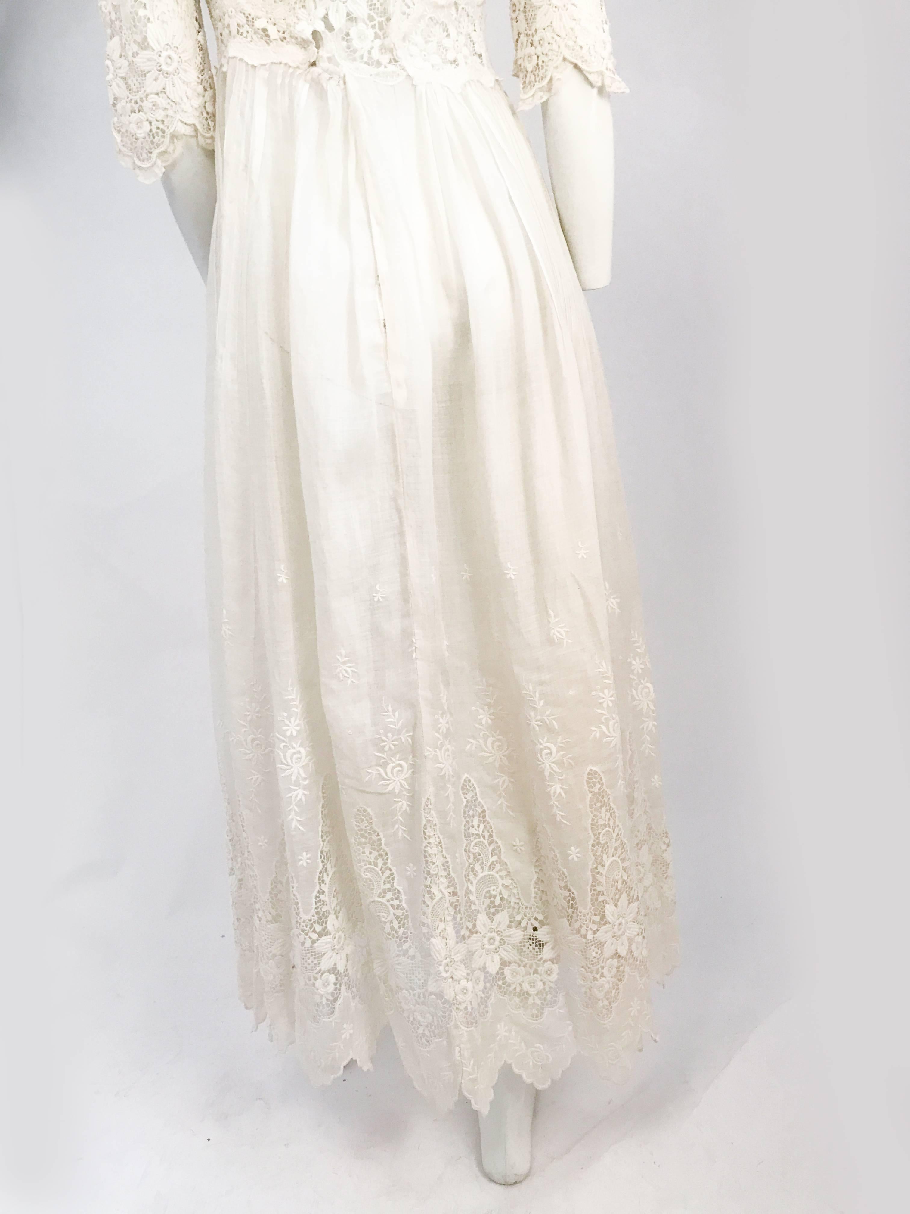 Women's Edwardian White Cotton Lawn Dress