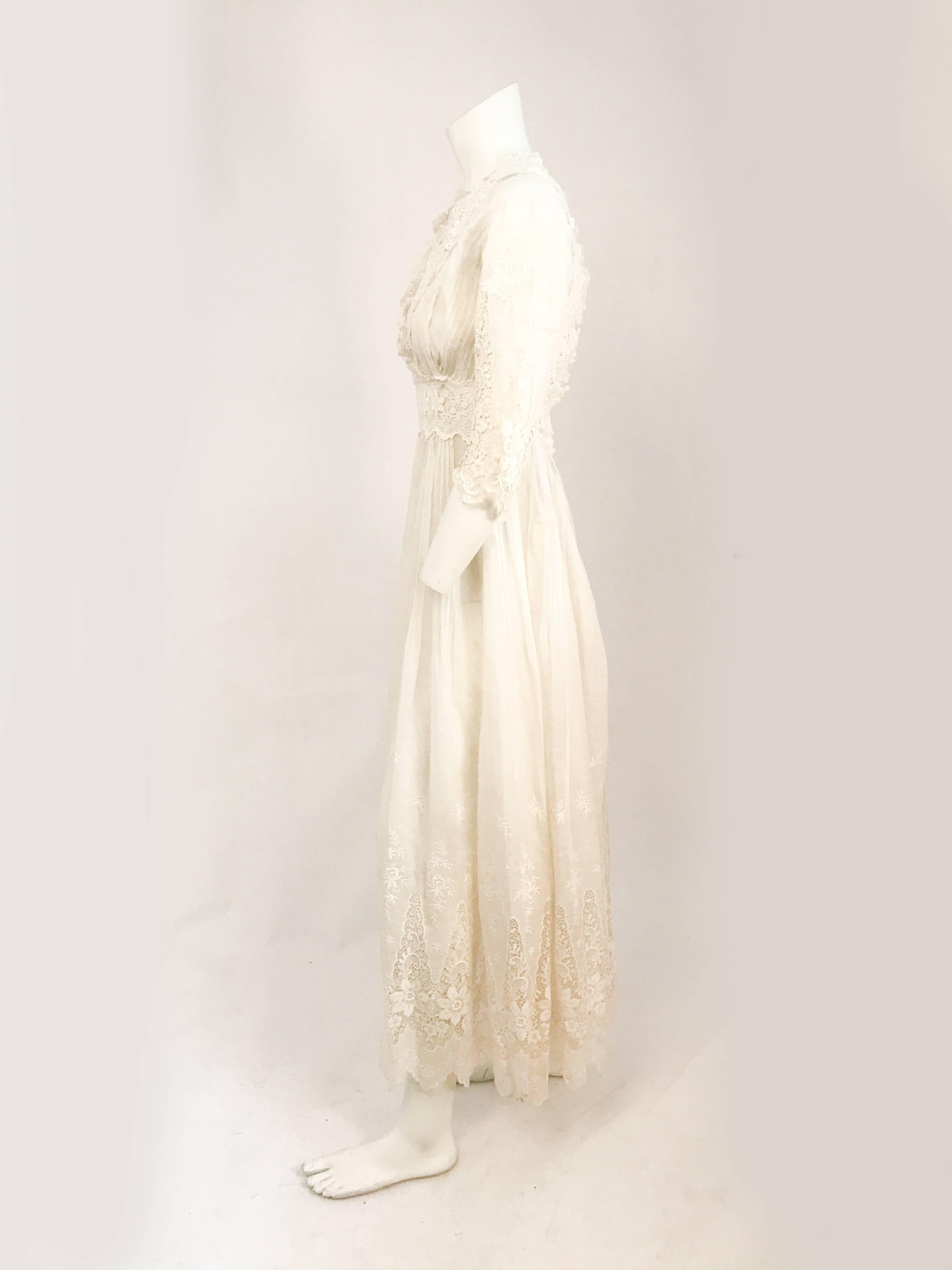 Edwardian White Cotton Lawn Dress 1