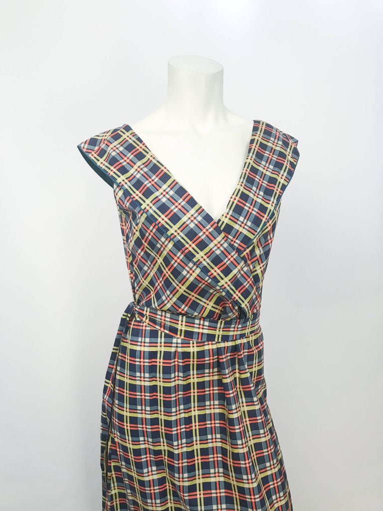 1930s Plaid Cotton Picnic Dress For Sale at 1stDibs