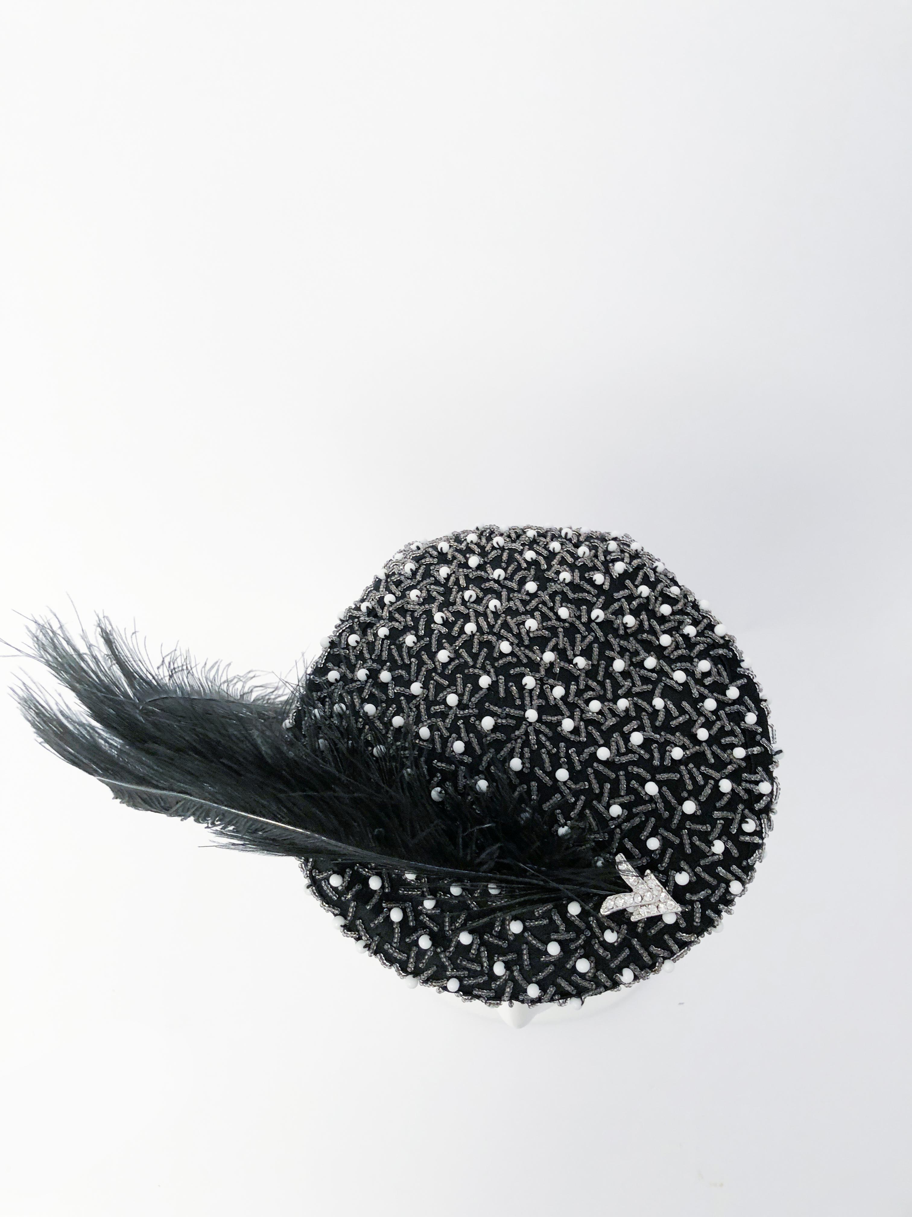 black hat with feather