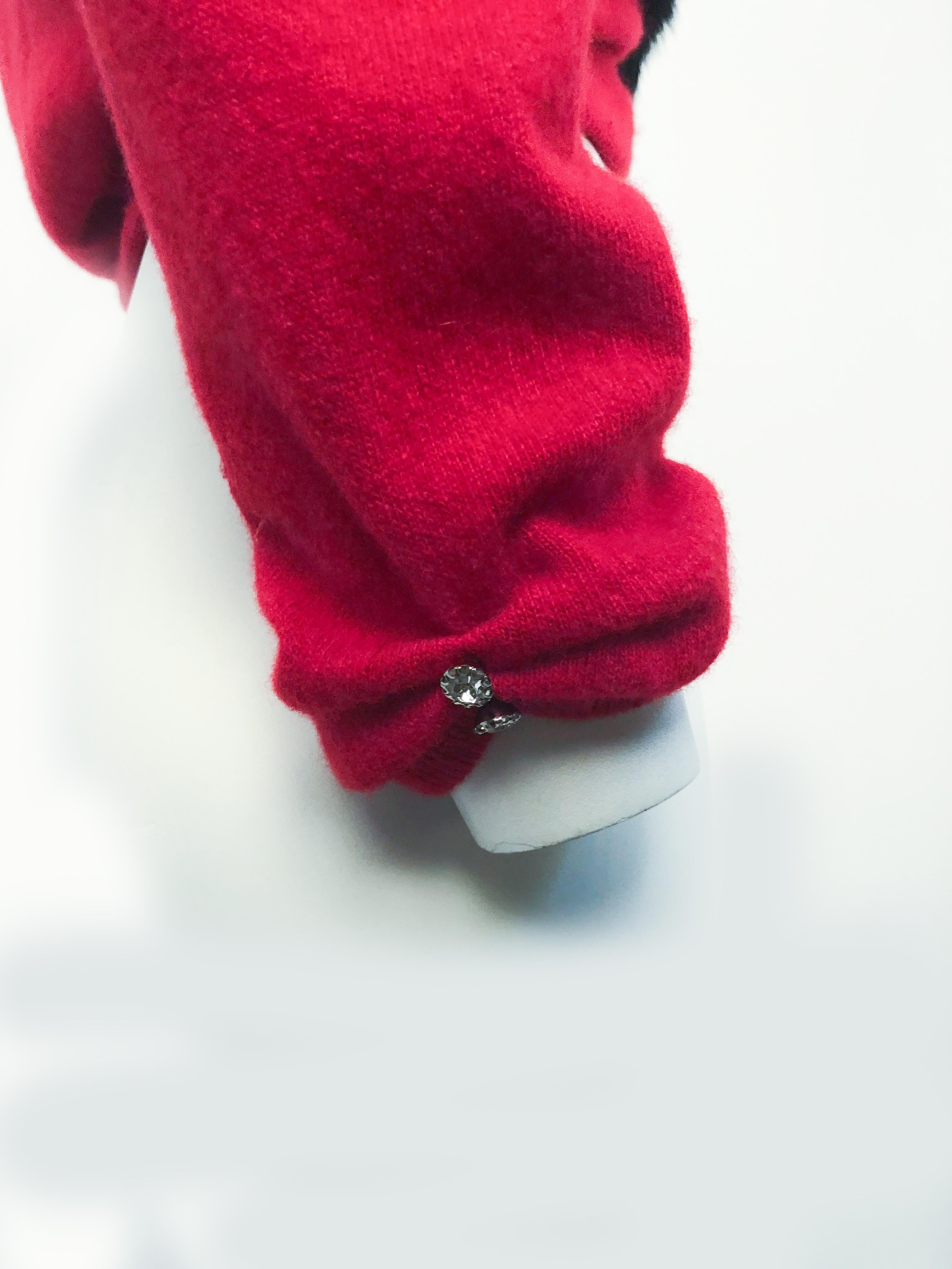 1950s Beth Fritz Red Cashmere Cardigan In Good Condition In San Francisco, CA