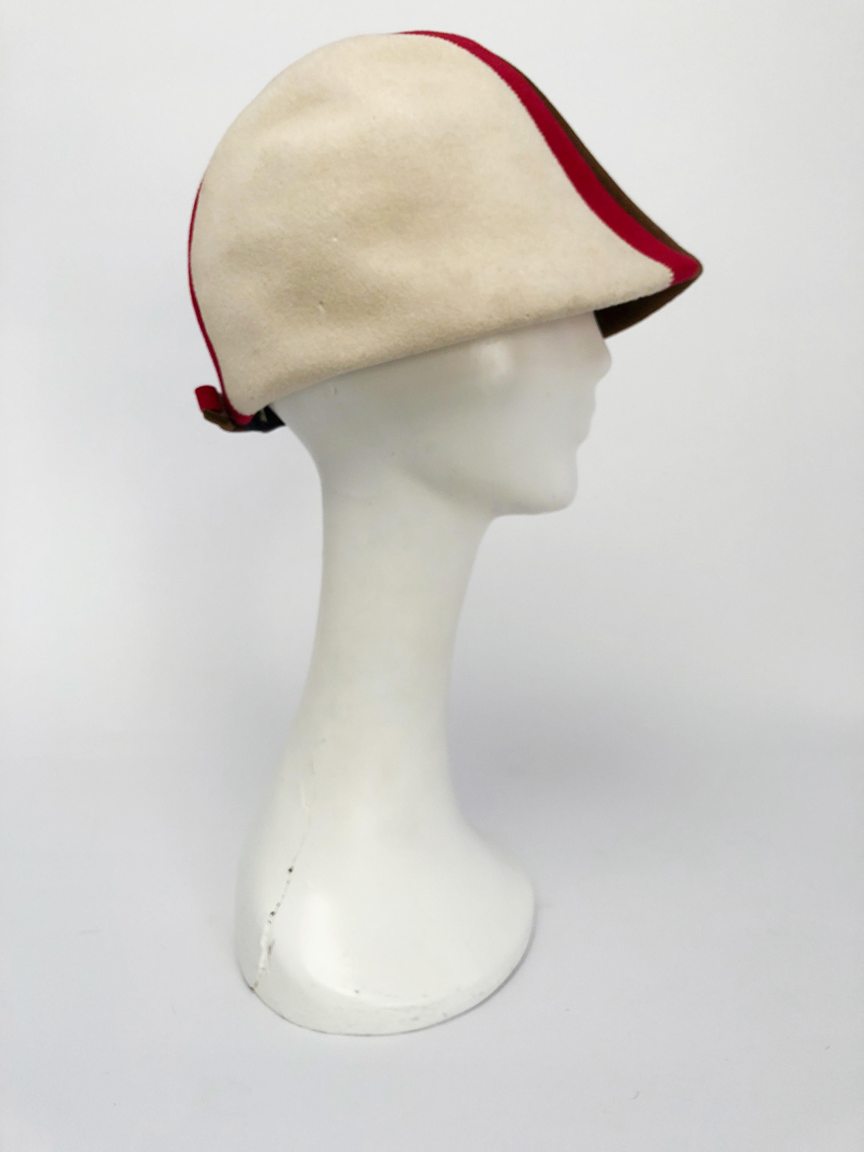 Gray 1960s Caroline Mod Hat With Geometric Pattern