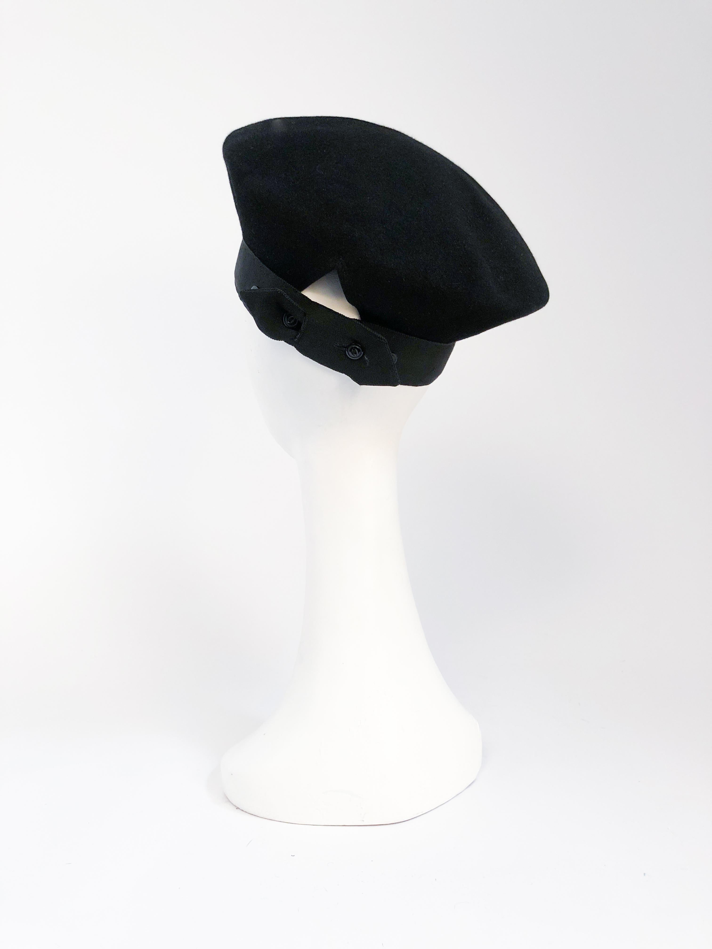 1940s Buttoned Beret In Good Condition In San Francisco, CA