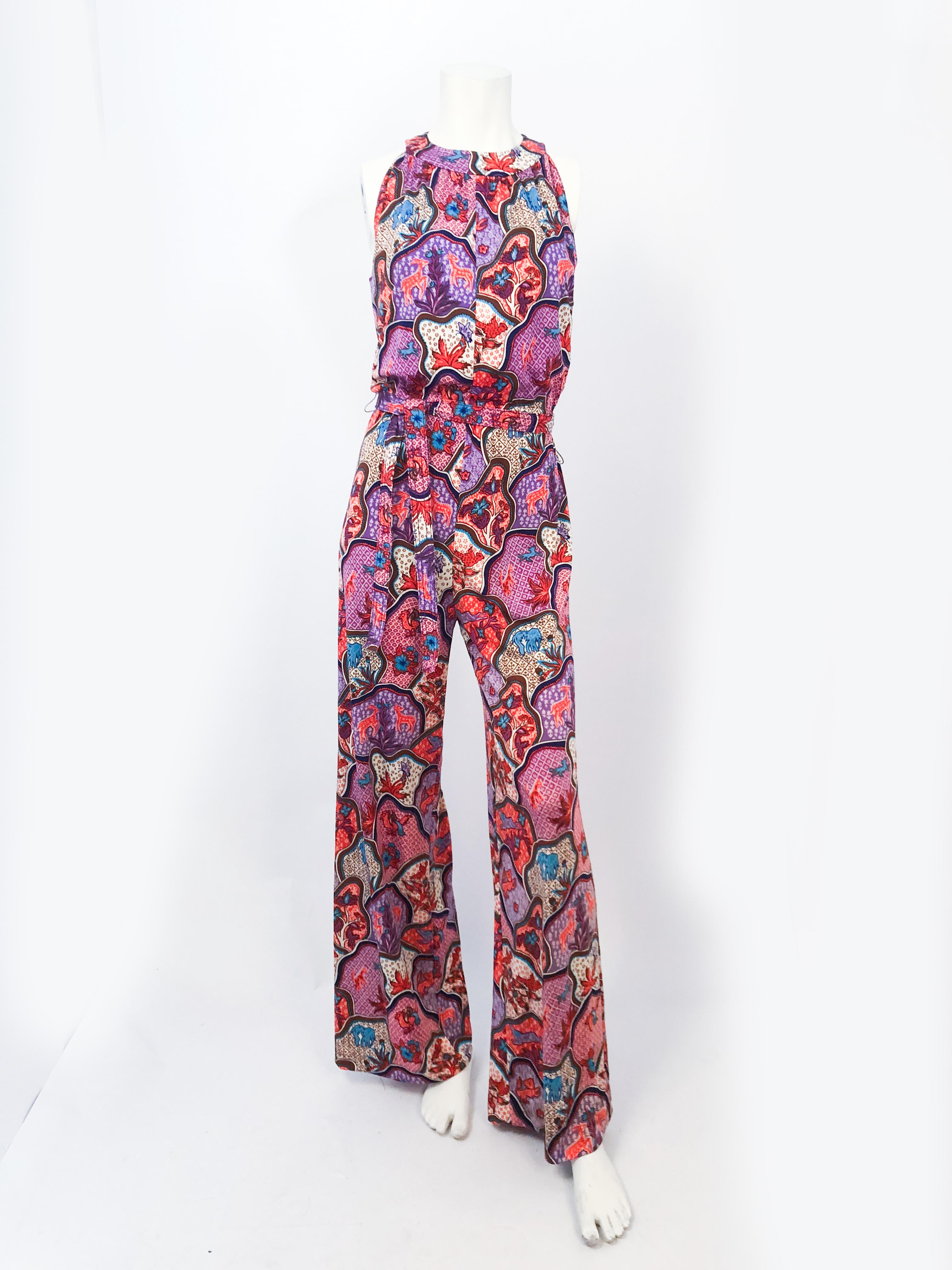 1970s Printed Jumpsuit and Jacket Set In Good Condition In San Francisco, CA