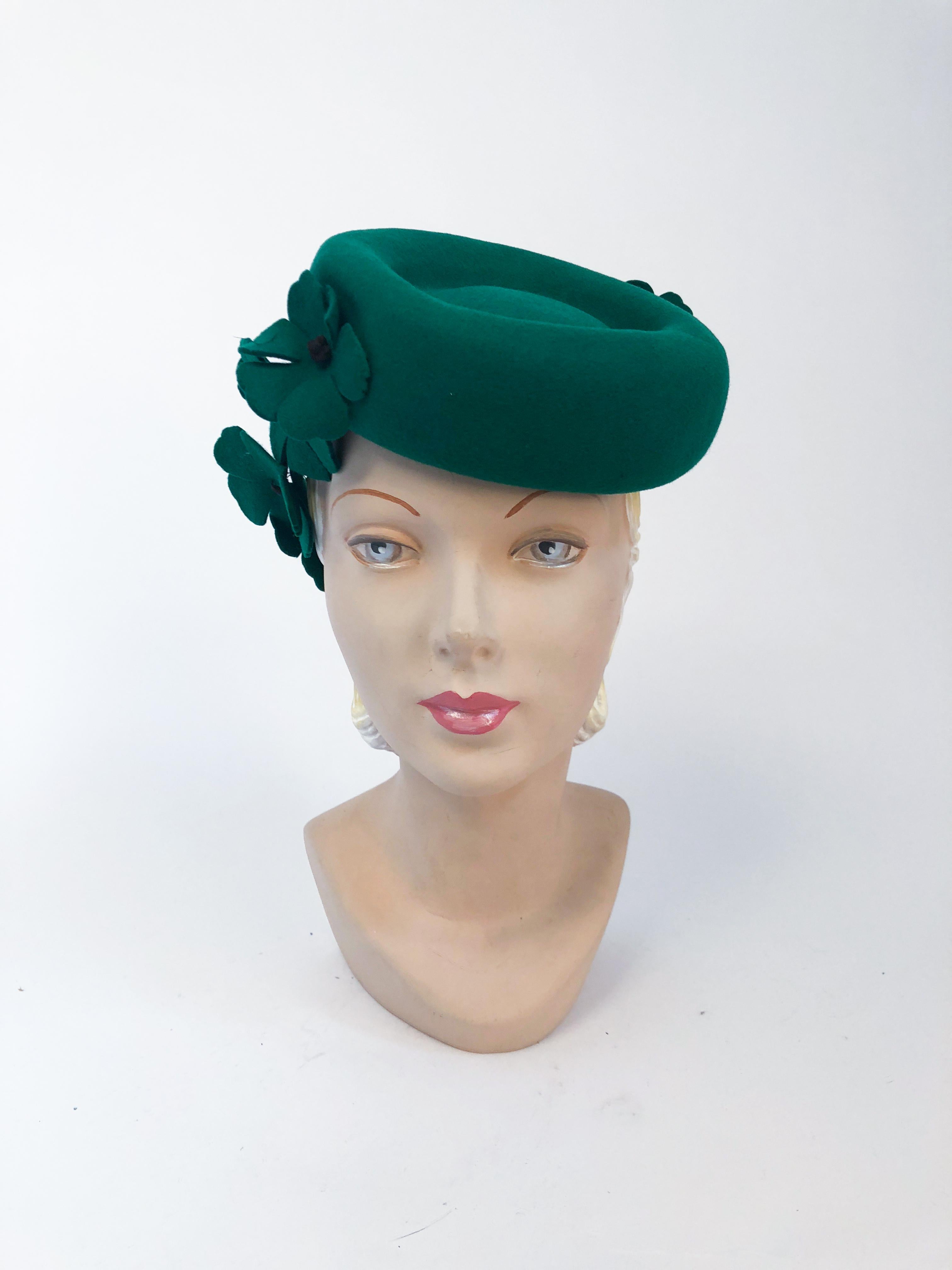 emerald green pillbox hat