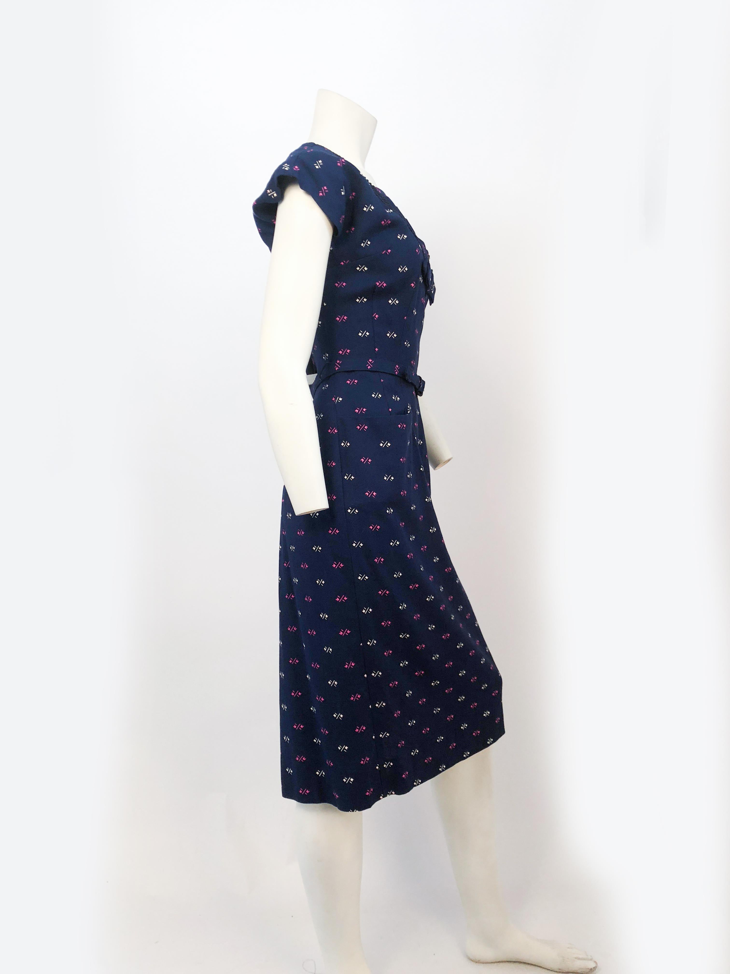 Women's 1950s Navy Printed Set For Sale