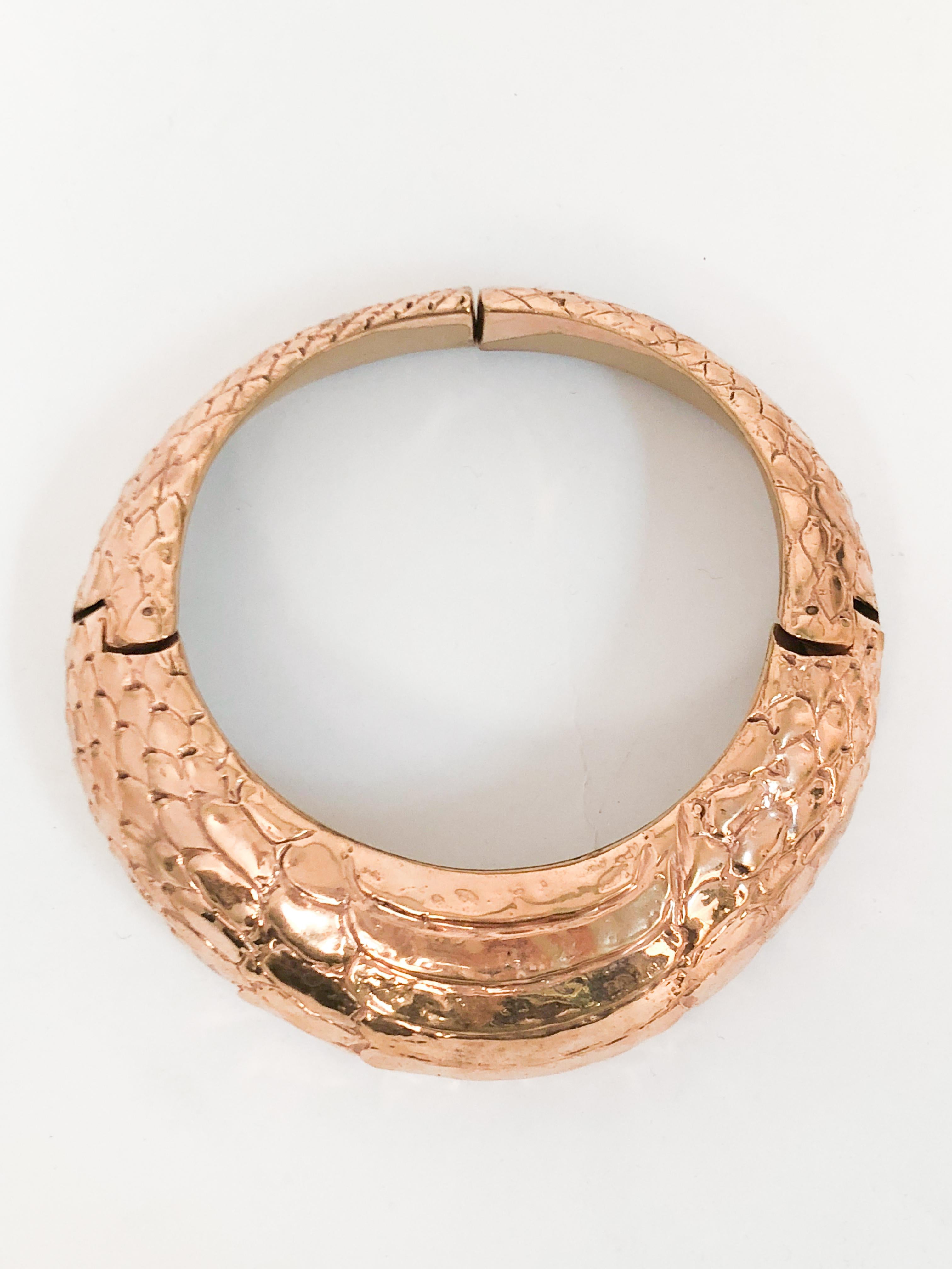 Cedric Caharlier Brass Choker with Snake Sin Texture 1