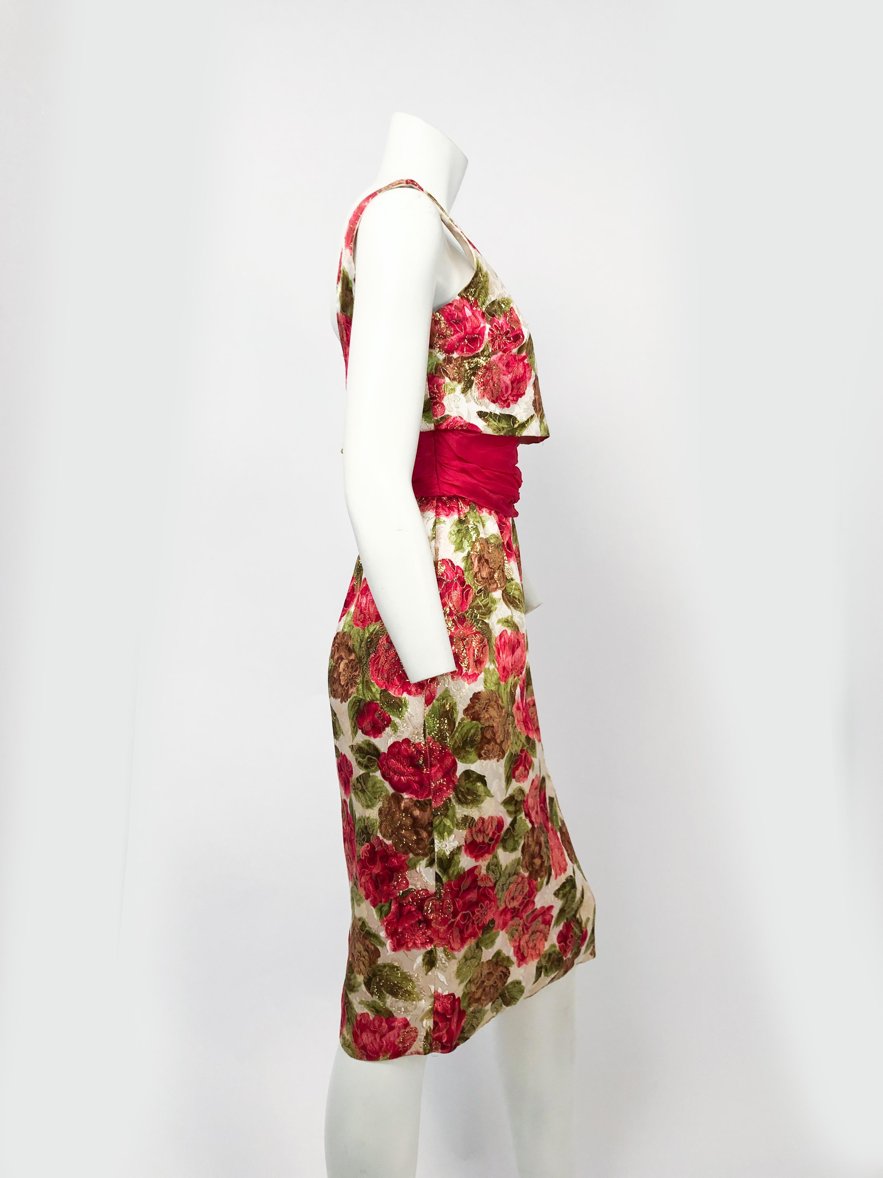 brocade floral dress
