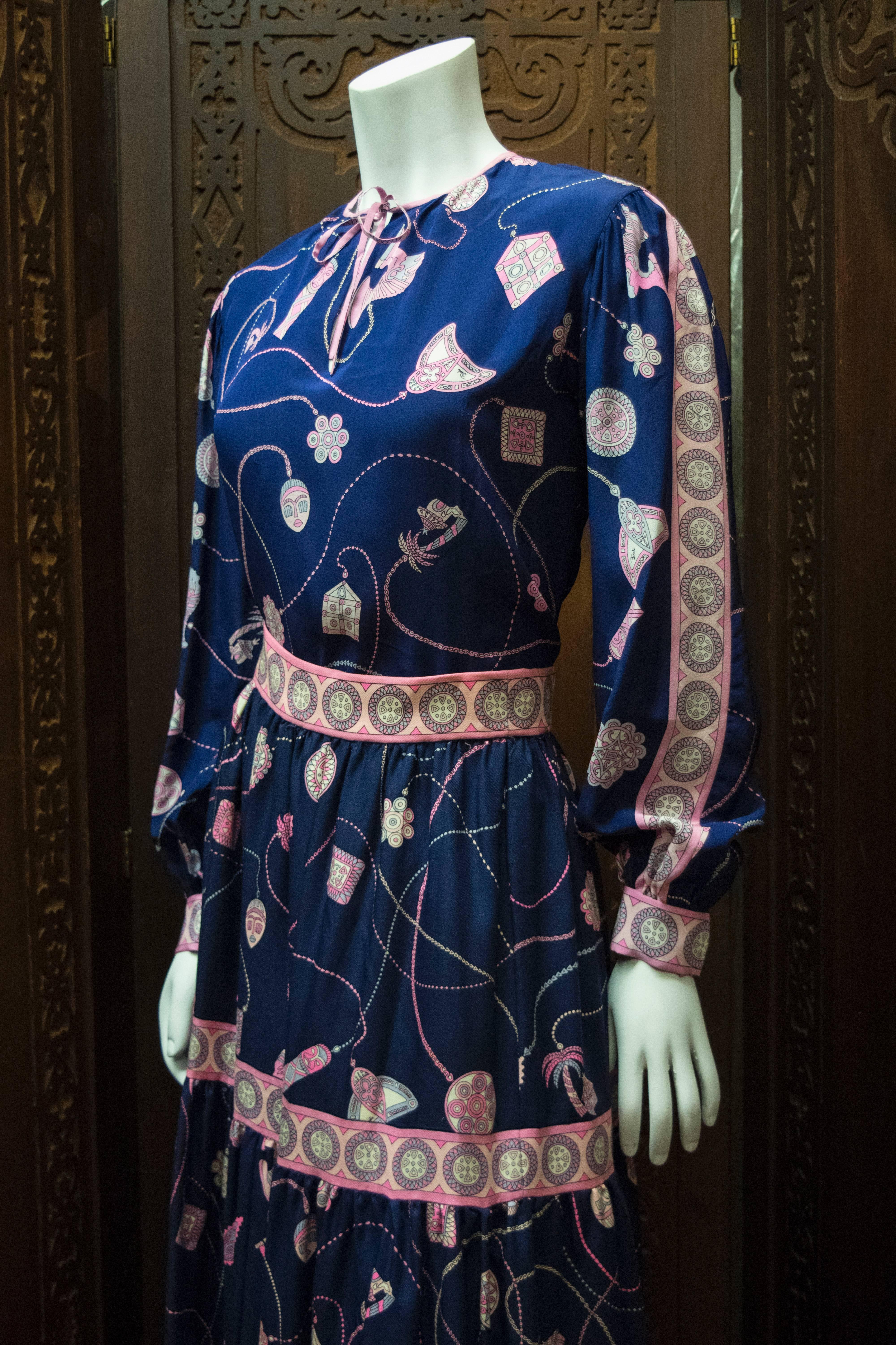 Falda y blusa de dos piezas Pucci de los años 70 1