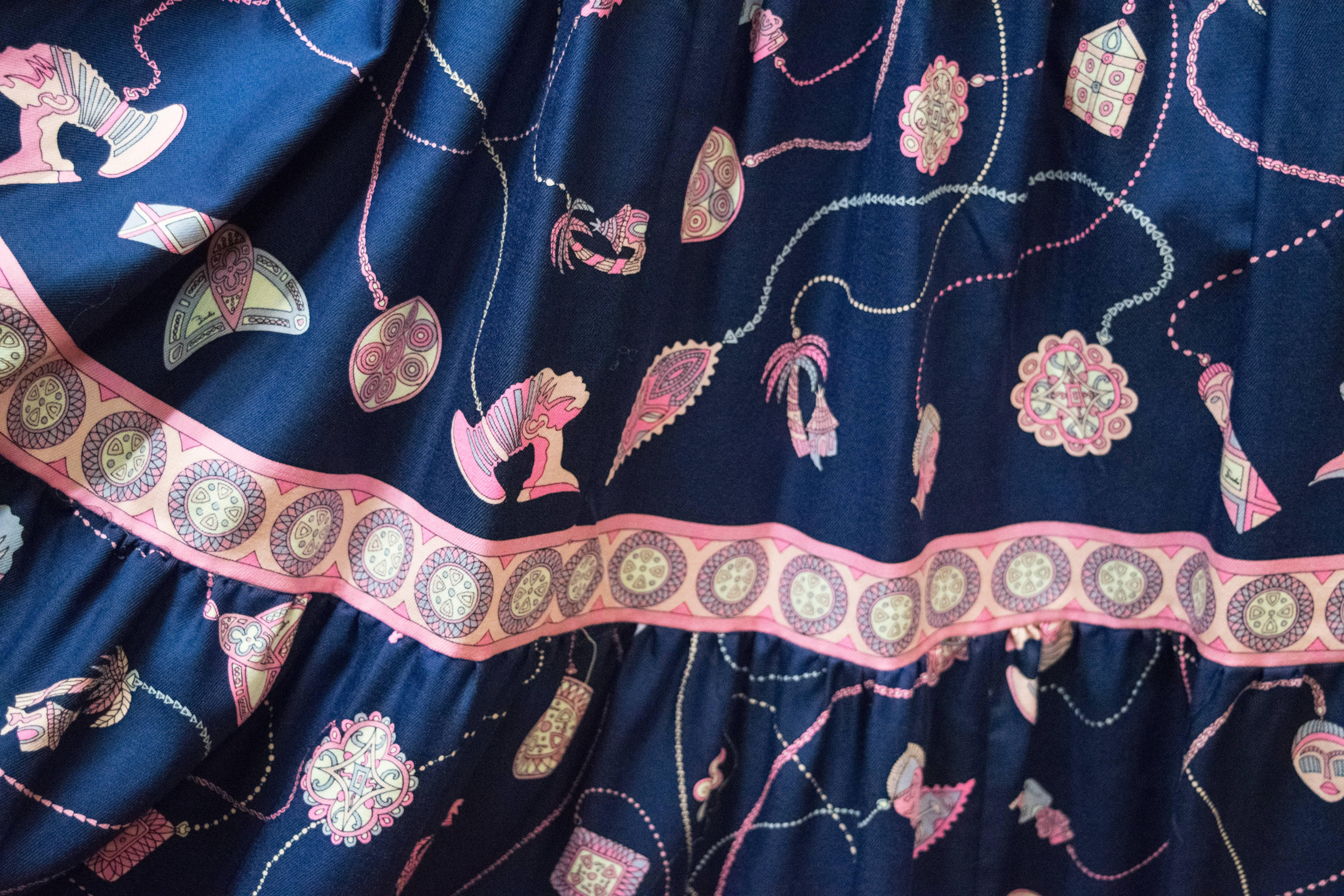 Falda y blusa de dos piezas Pucci de los años 70 4