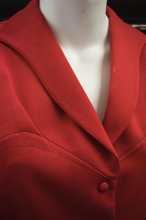 1980s Thierry Mugler Two Piece Red Suit at 1stDibs