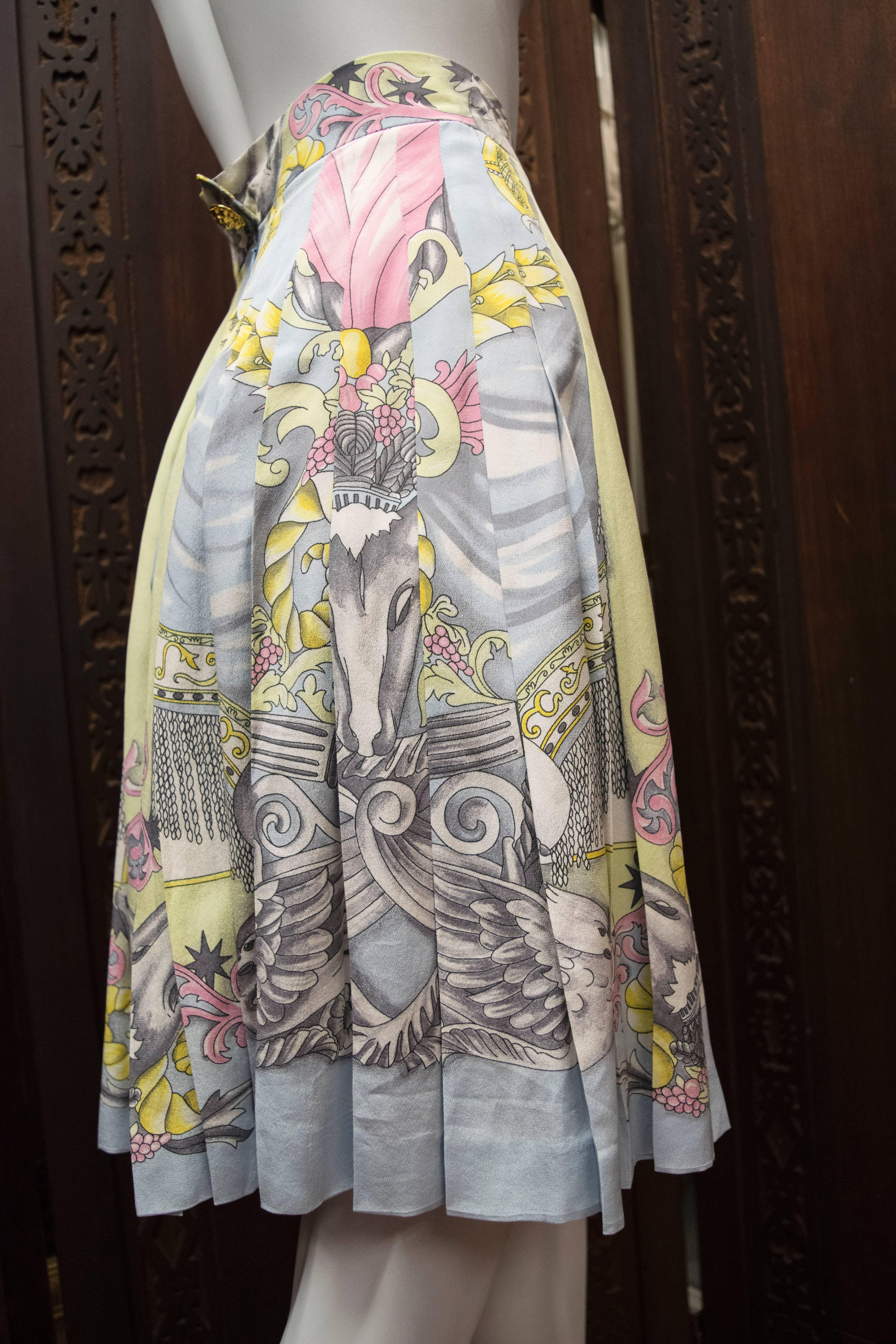 Women's Giani Versace for Laurel Printed Skirt  For Sale