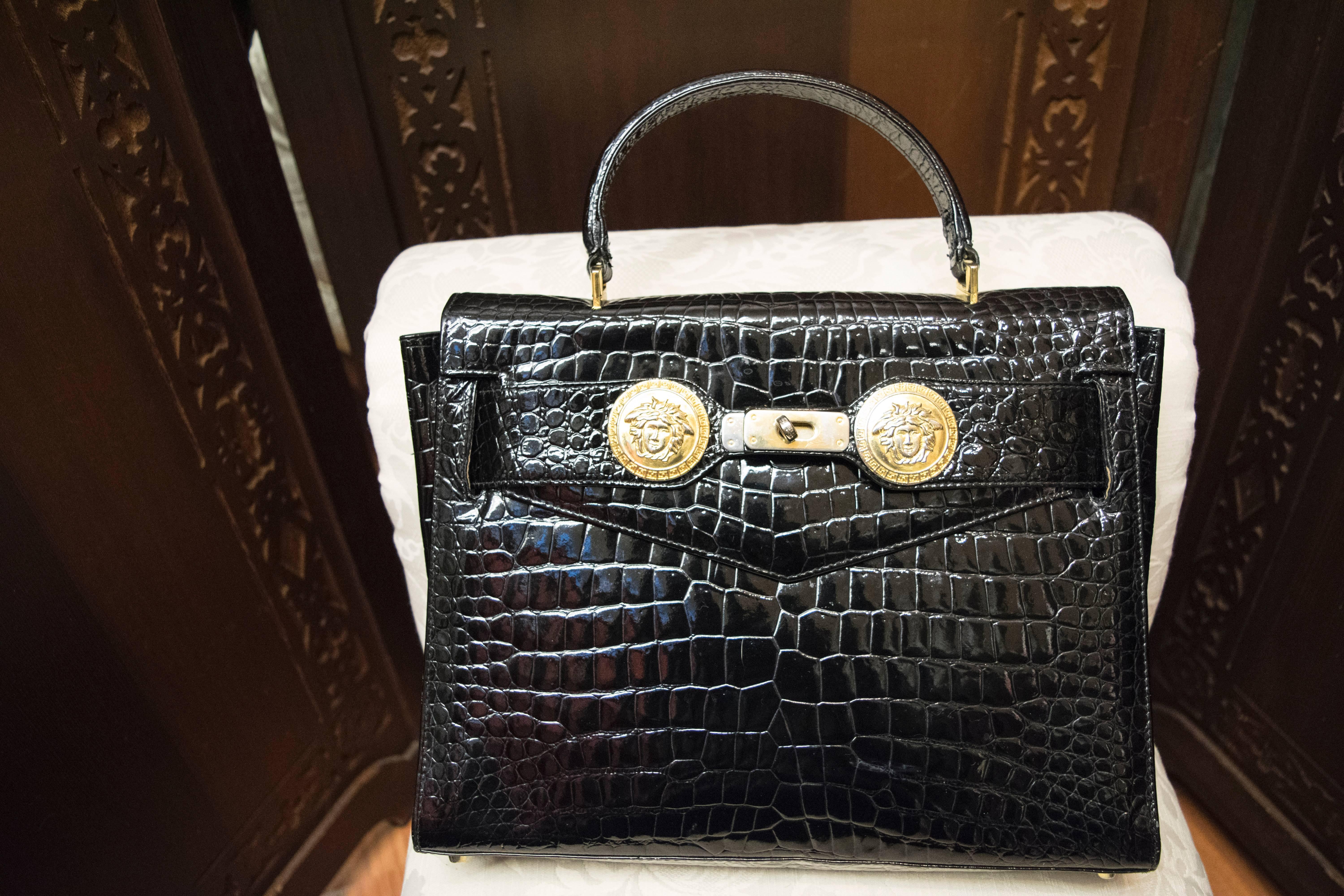 Women's 1980s Gianni Versace Embossed Crocodile Handbag