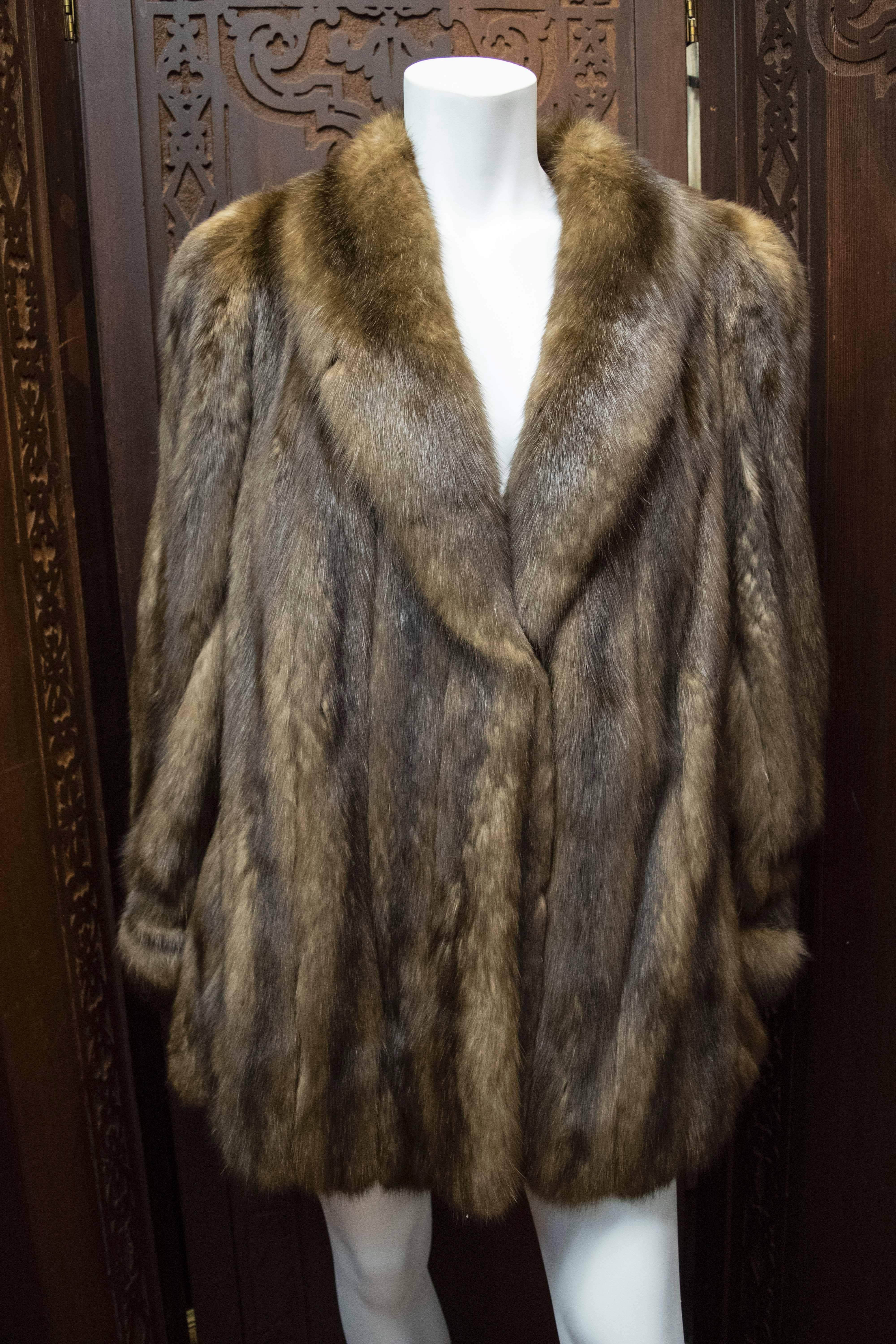 Karl Lagerfeld Sable Fur Coat.  In Good Condition In San Francisco, CA