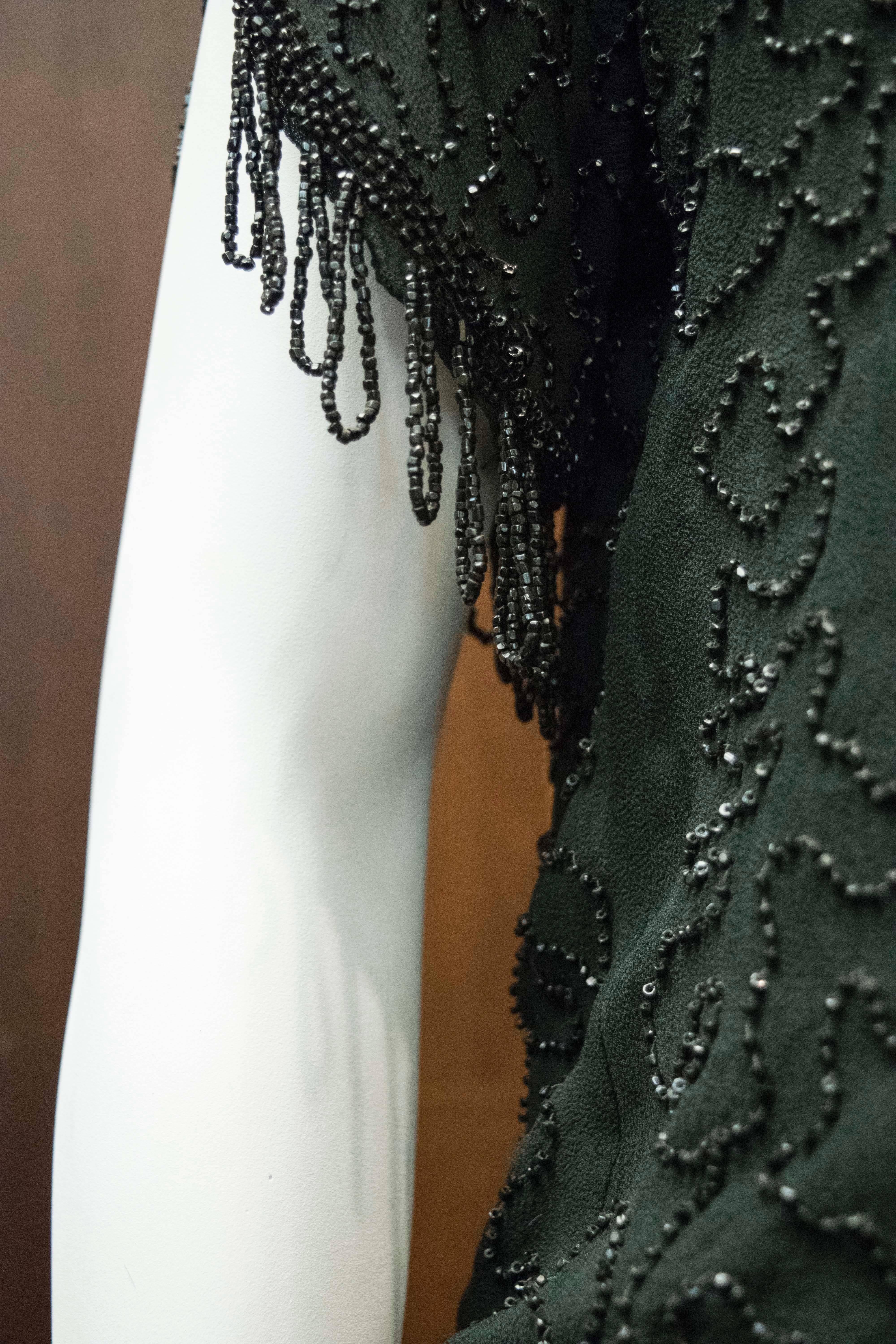 1920s Black Beaded Flapper Dress 1