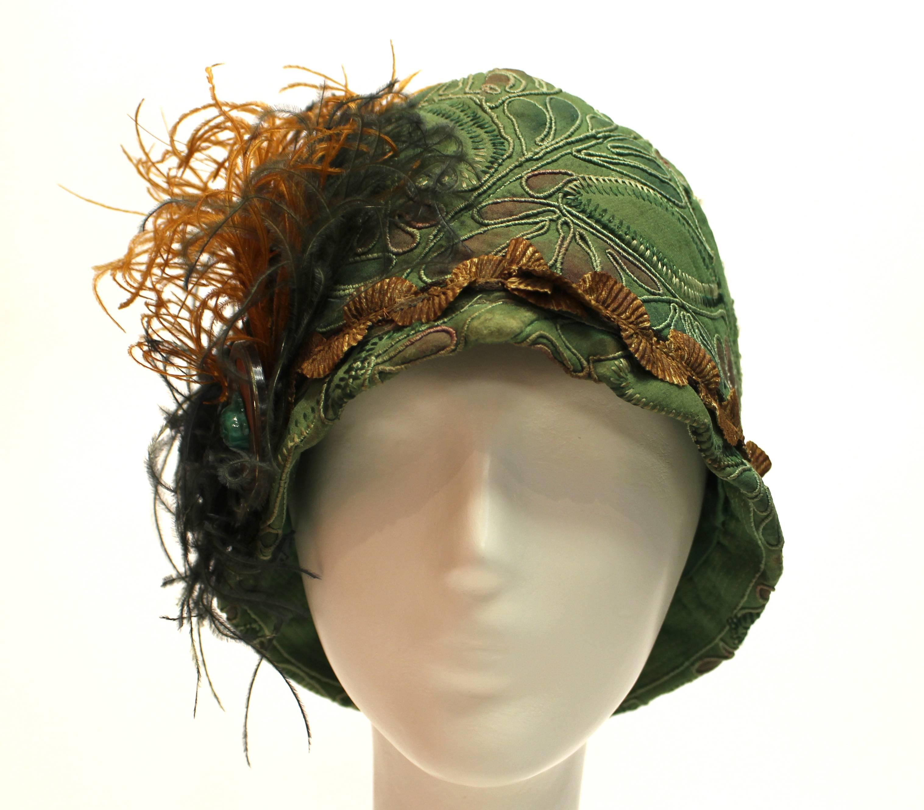 green cloche hats for women