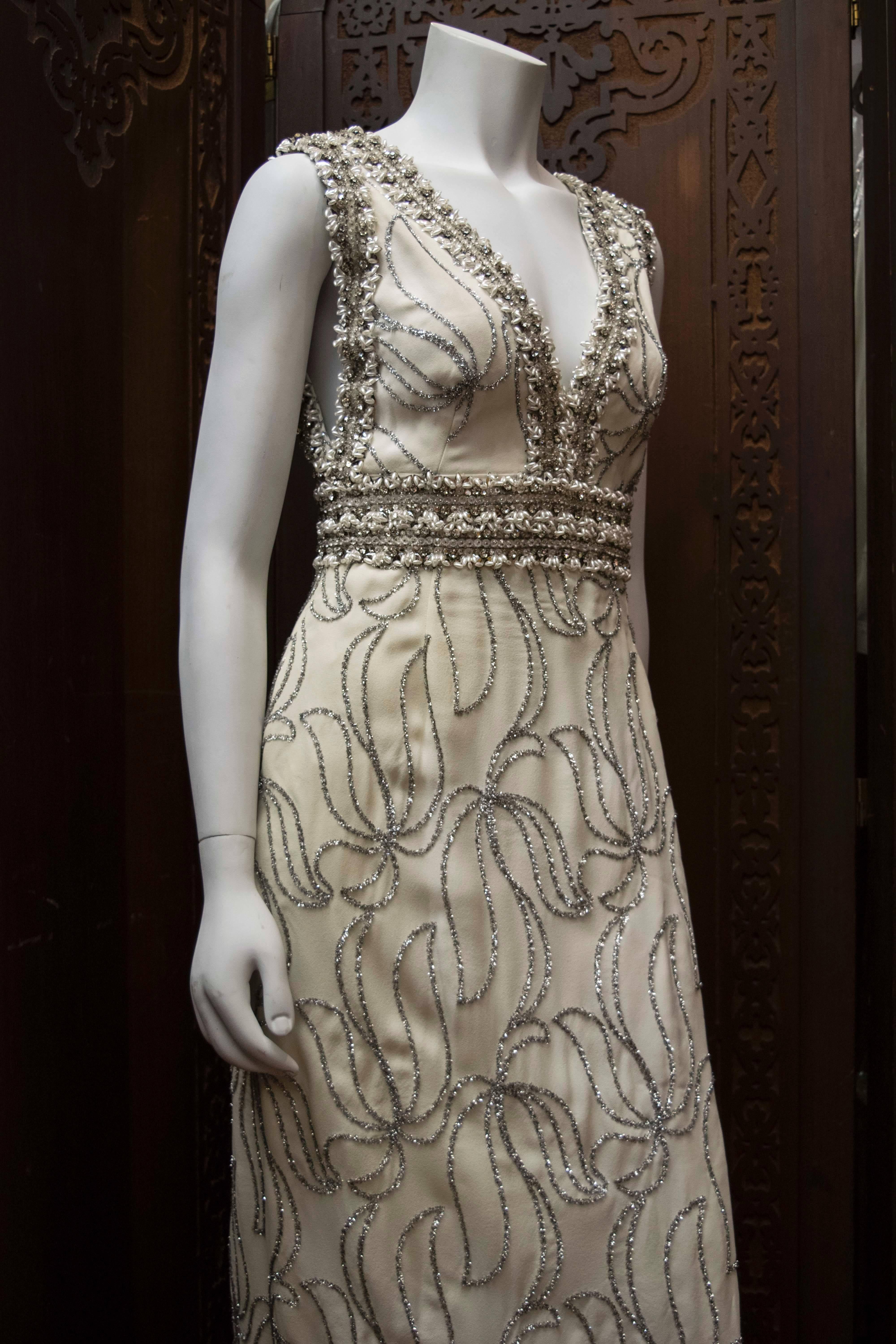 Women's 1970s Rhinestone Evening Gown