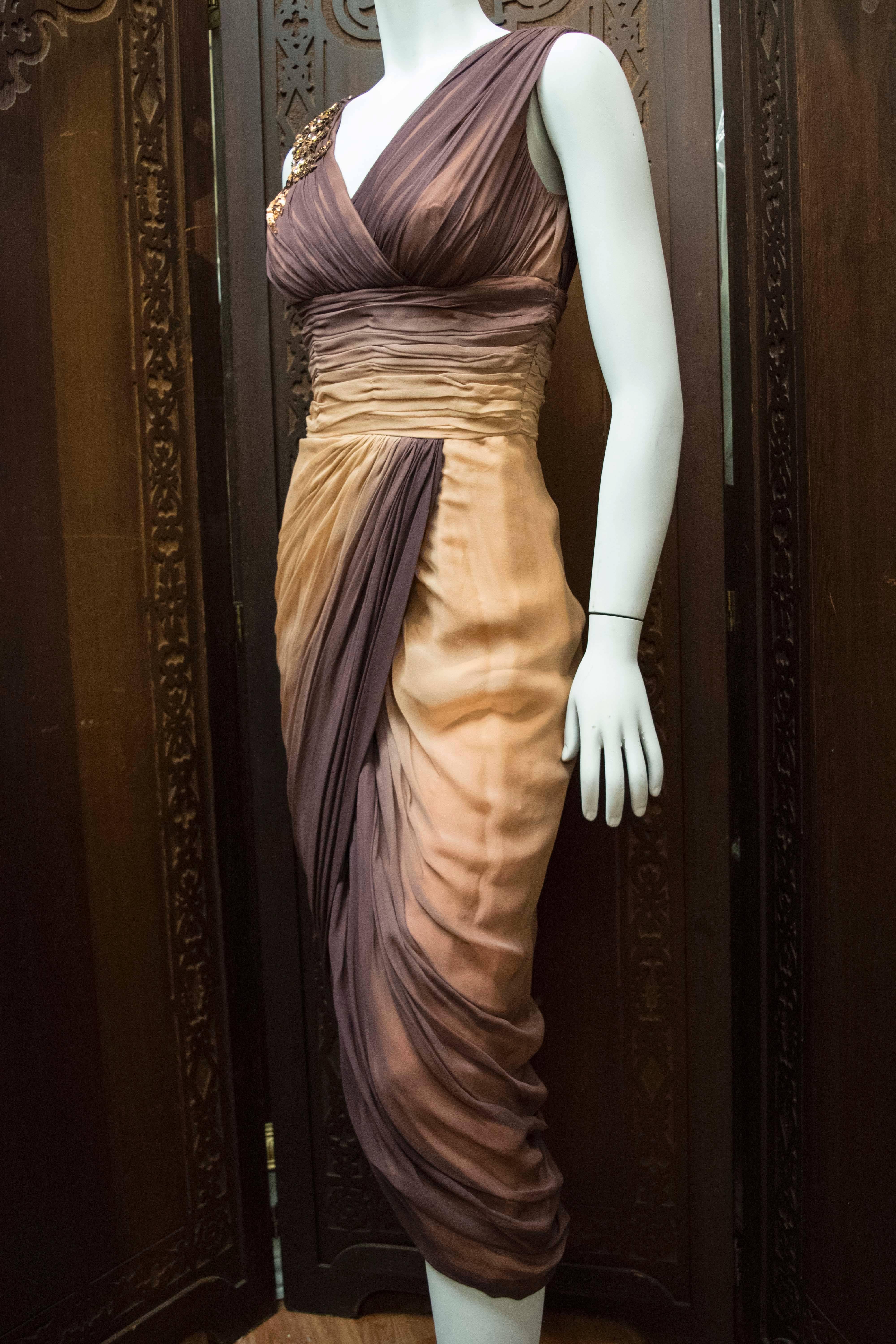 1950s Ombre Evening Dress In Good Condition For Sale In San Francisco, CA