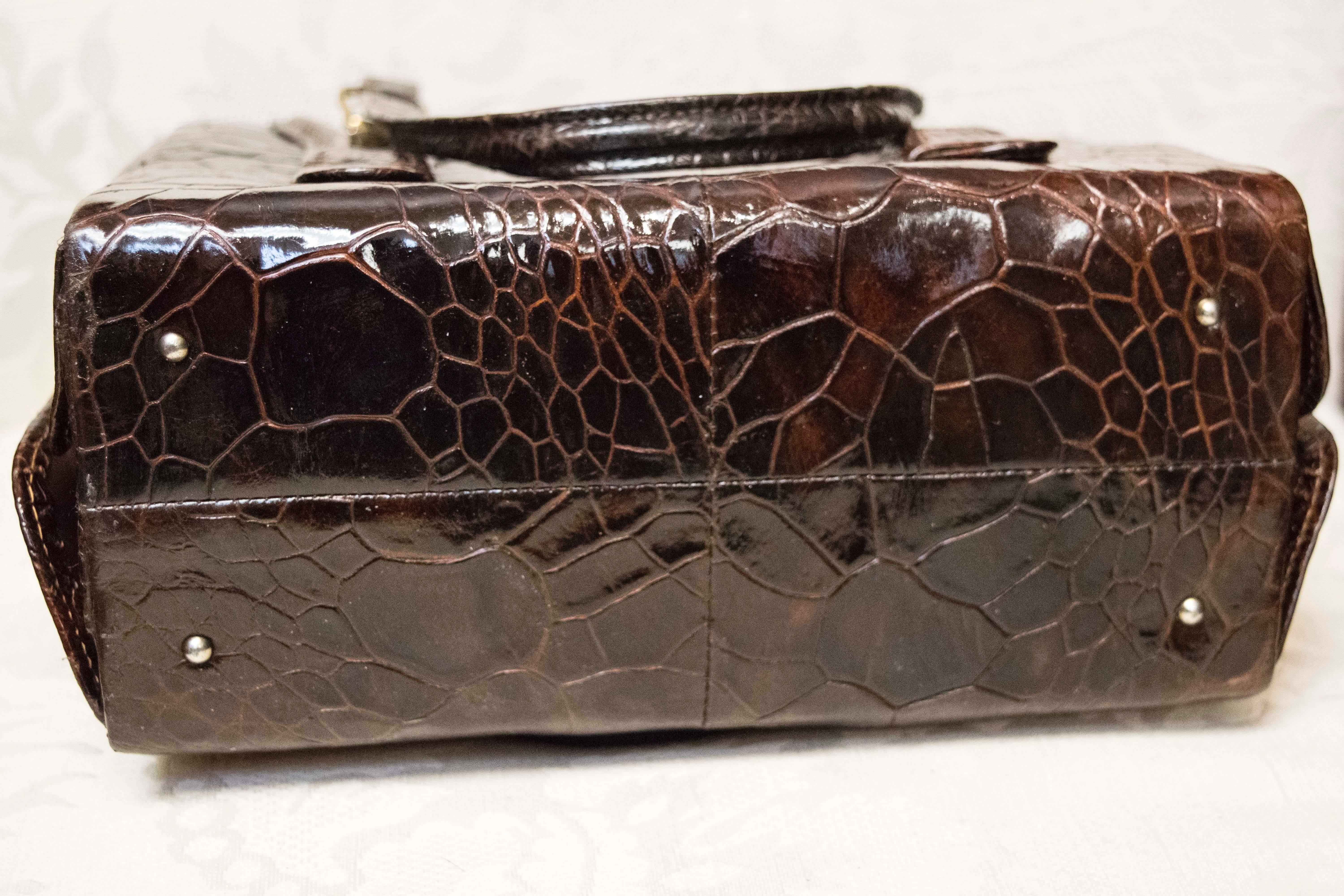 1940s Crocodile Handbag 1