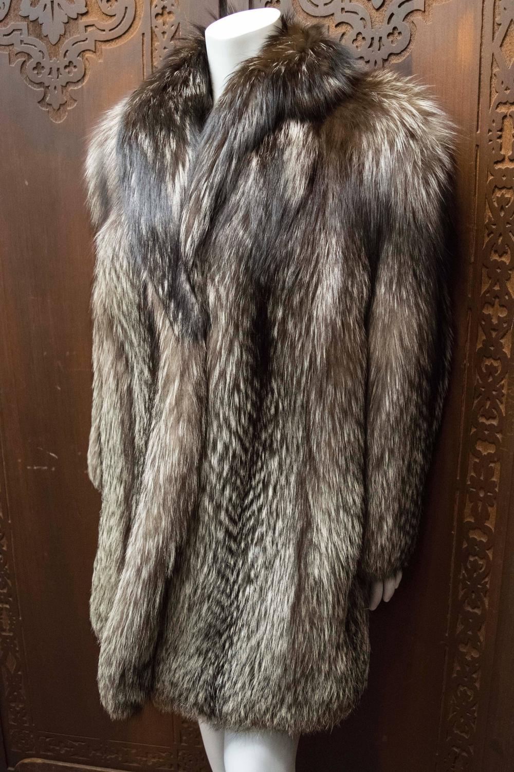 1940s Silver Fox Fur Coat at 1stdibs