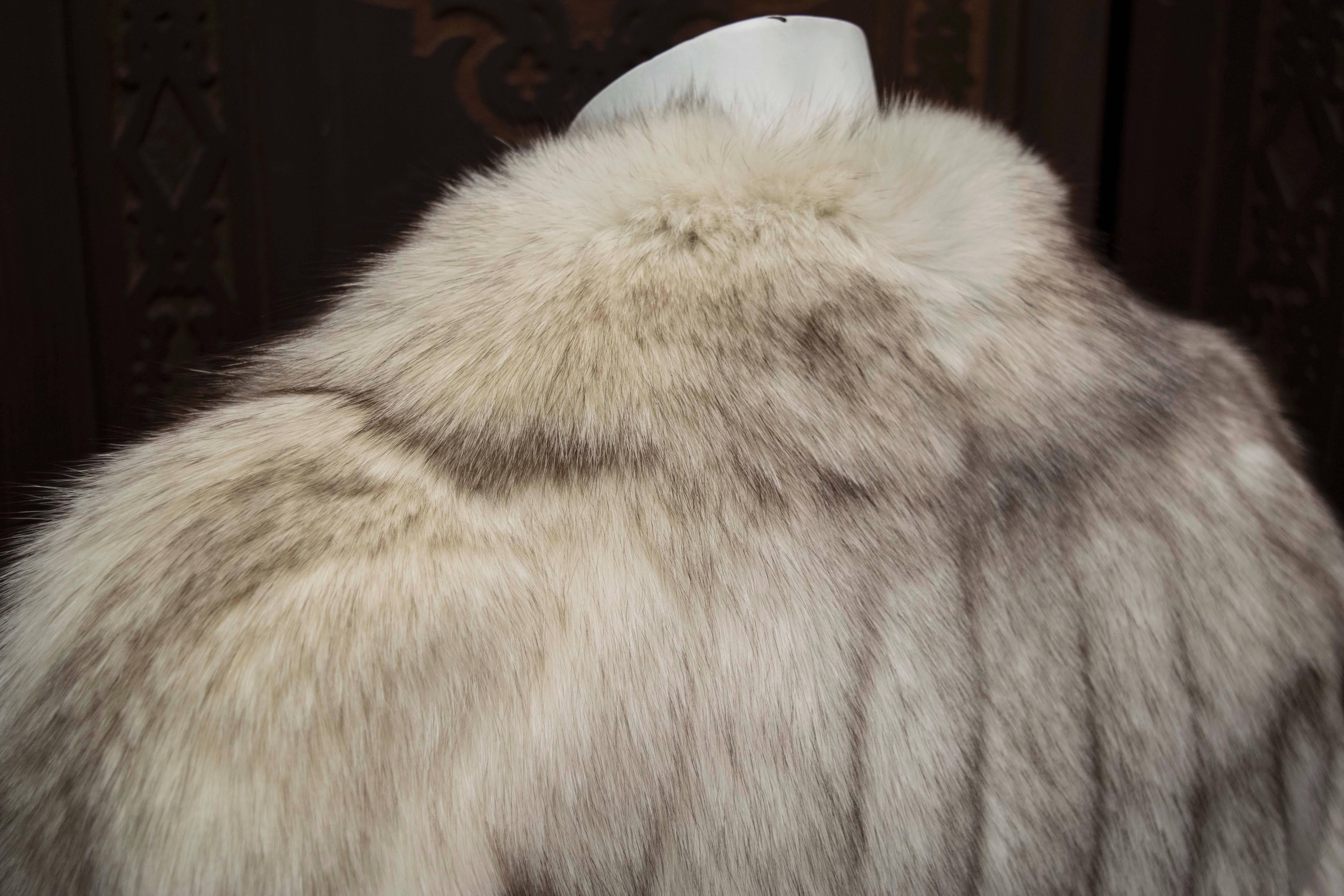 1980s White Fox Fur Coat. 1