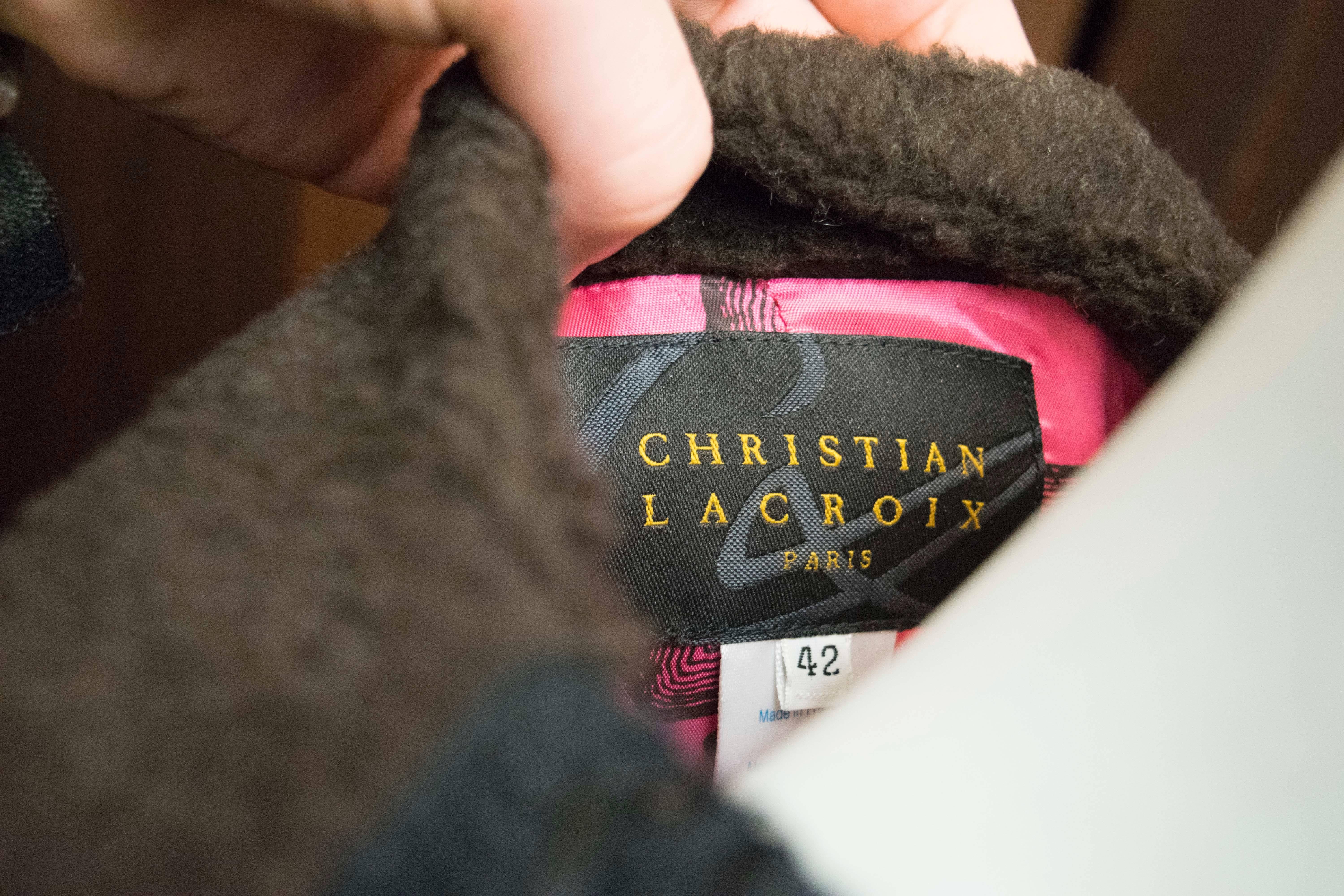 1990s Christian Lacroix Jacket With Fox Fur Trim For Sale 2