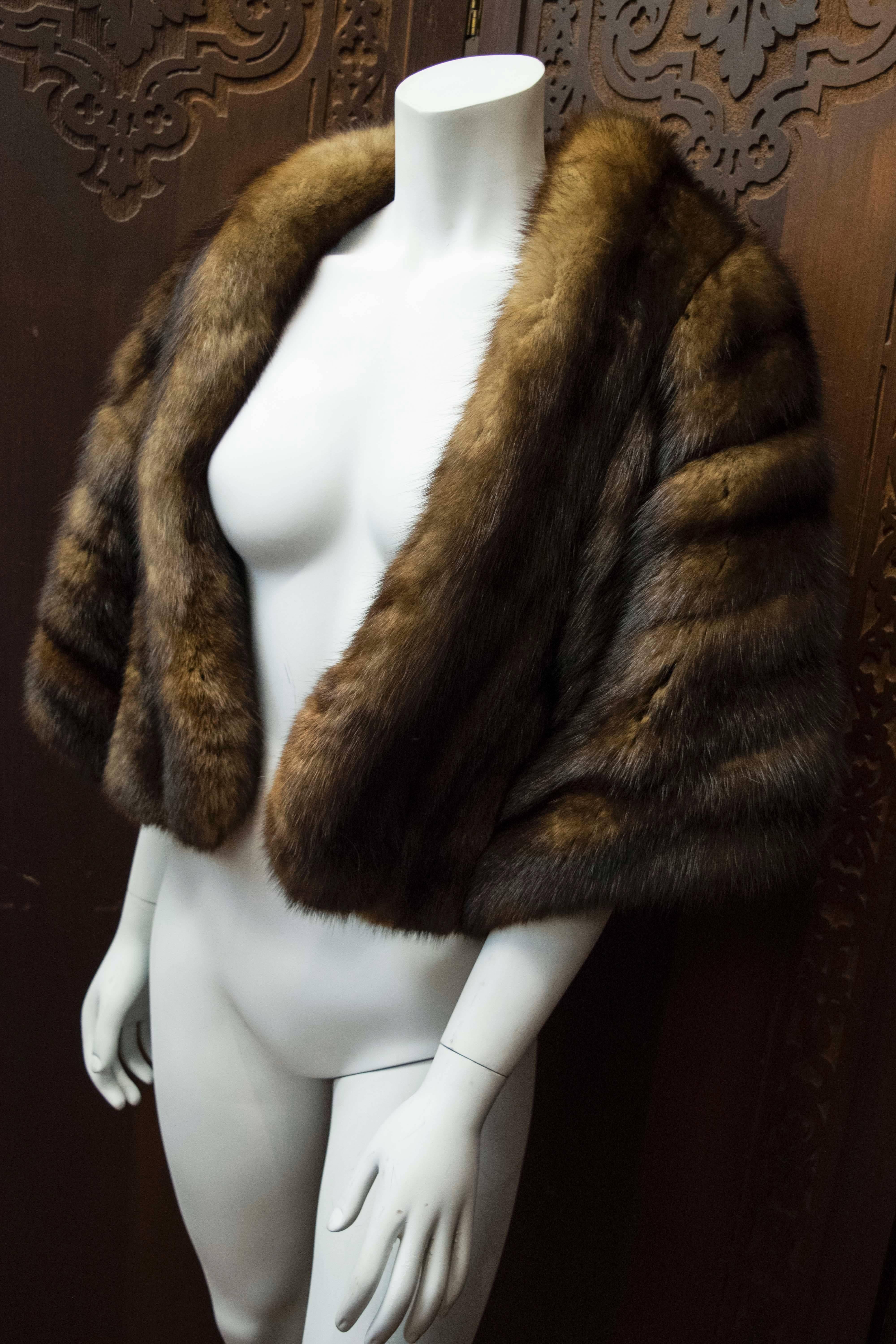 1950s Sable Fur Wrap In Excellent Condition In San Francisco, CA