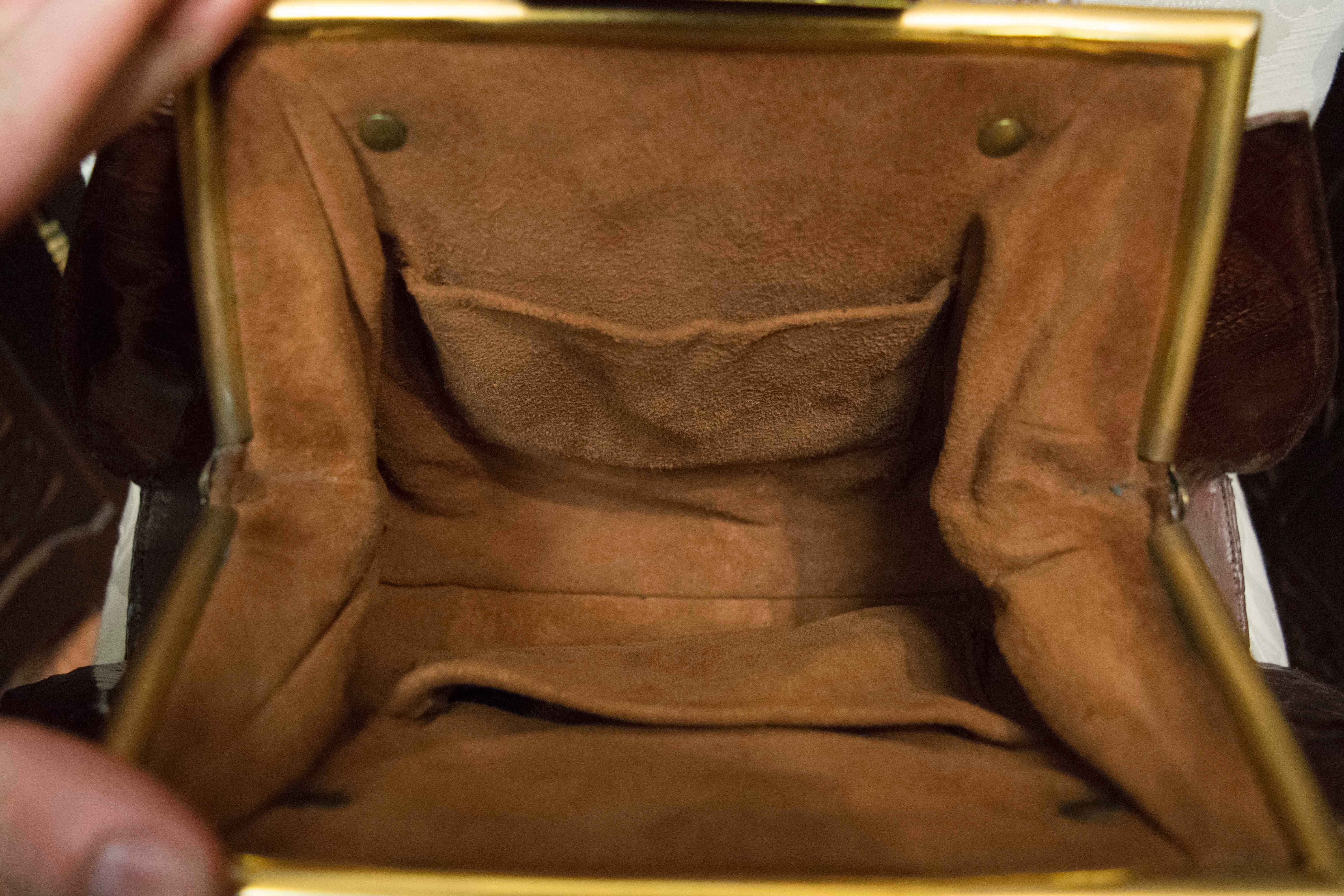 Women's 1940s Art Deco Aligator Handbag