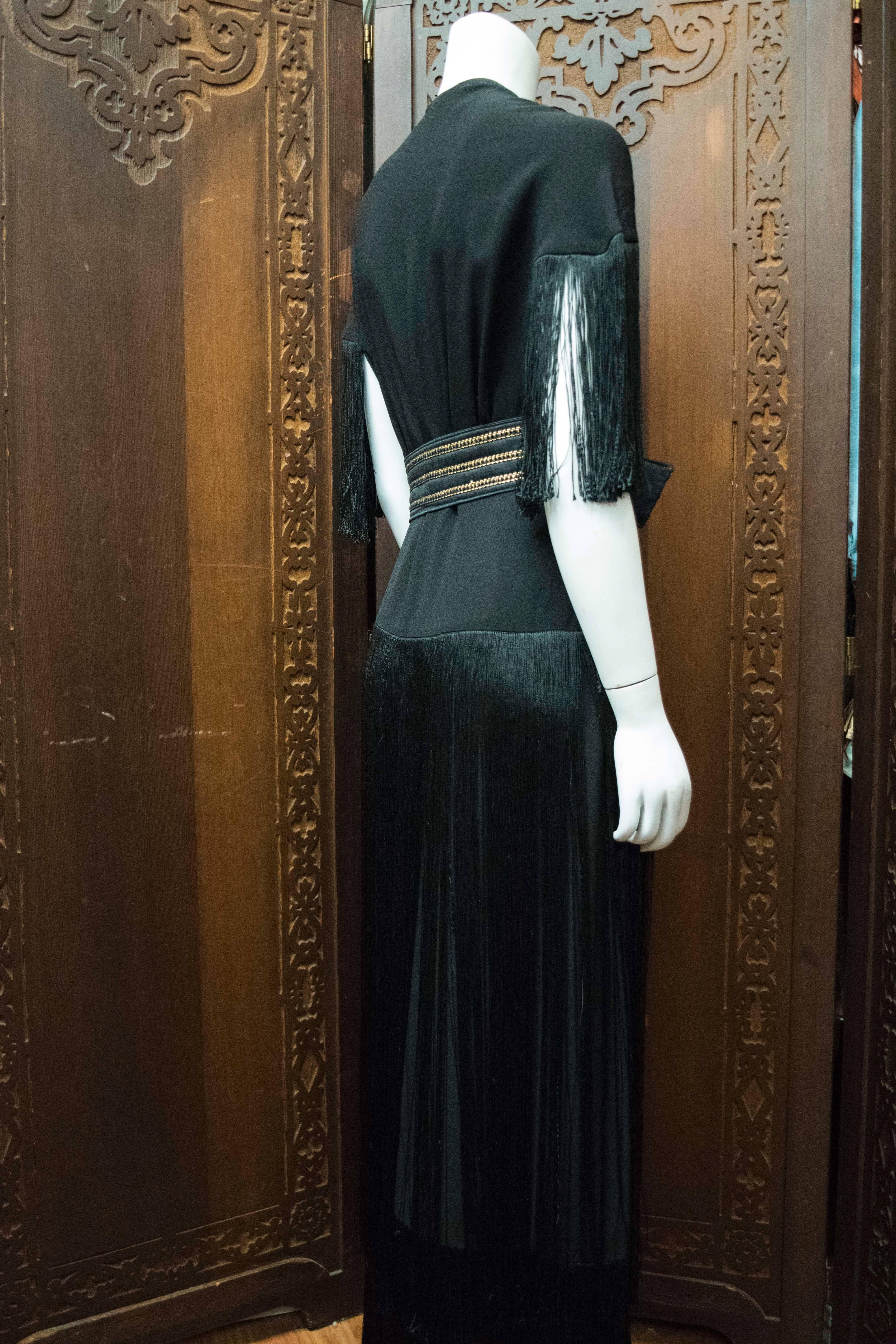 Women's 1940s Fringed Evening Dress