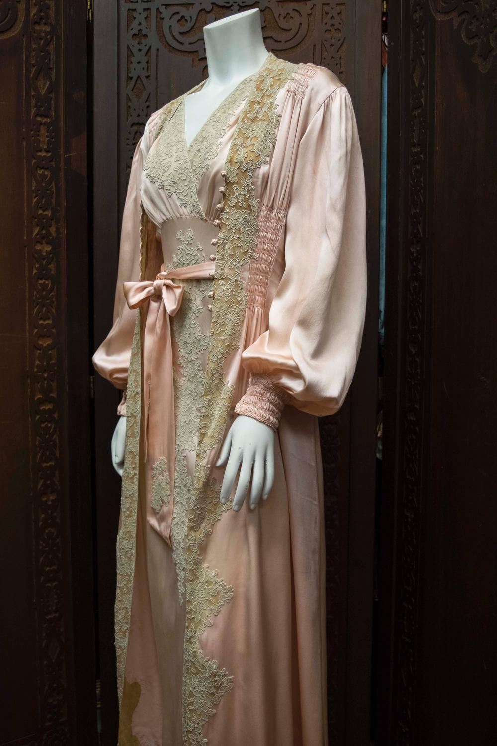1930s Two Piece Loungewear: Gown and Robe For Sale at 1stdibs