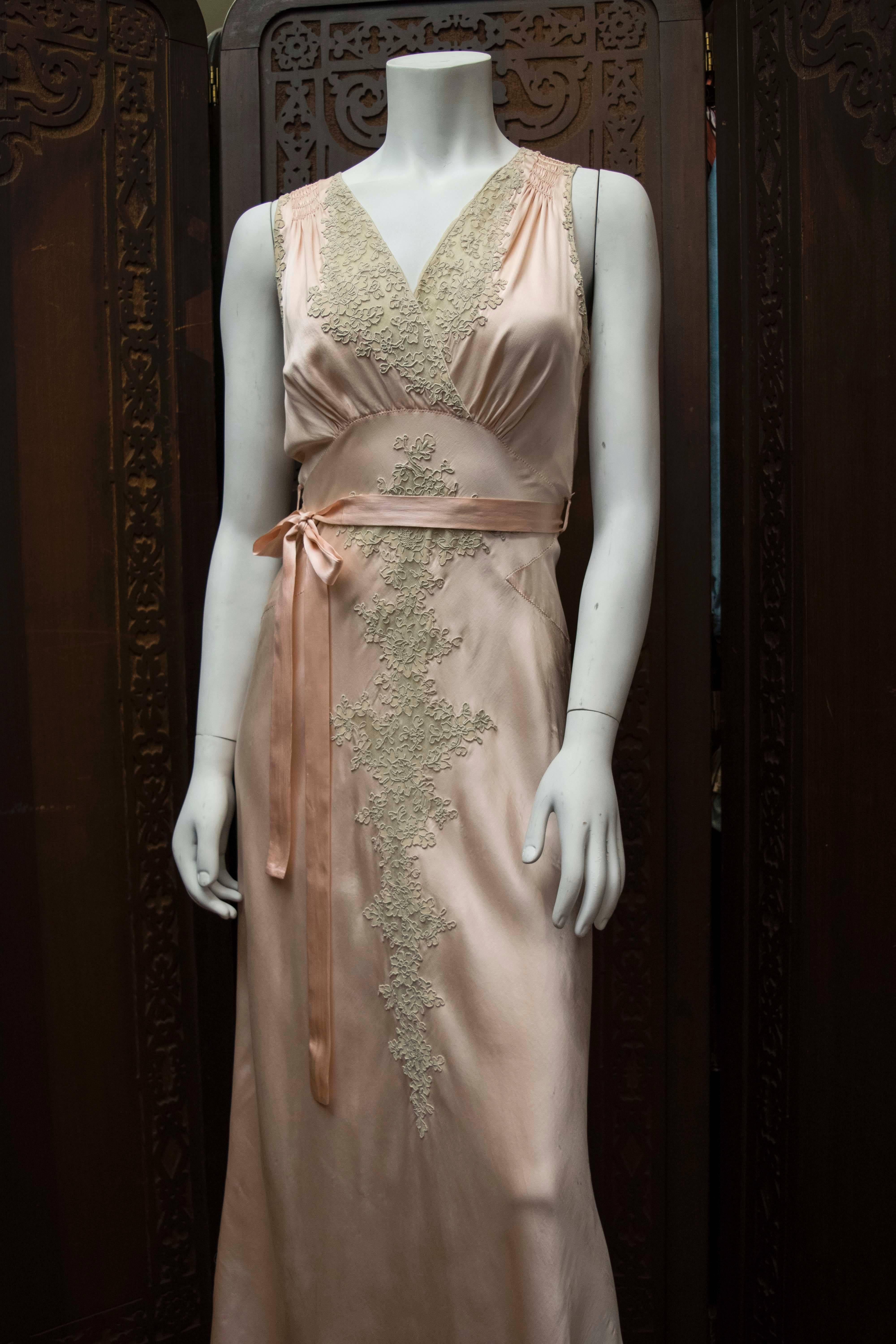 Women's 1930s Two Piece Loungewear: Gown and Robe