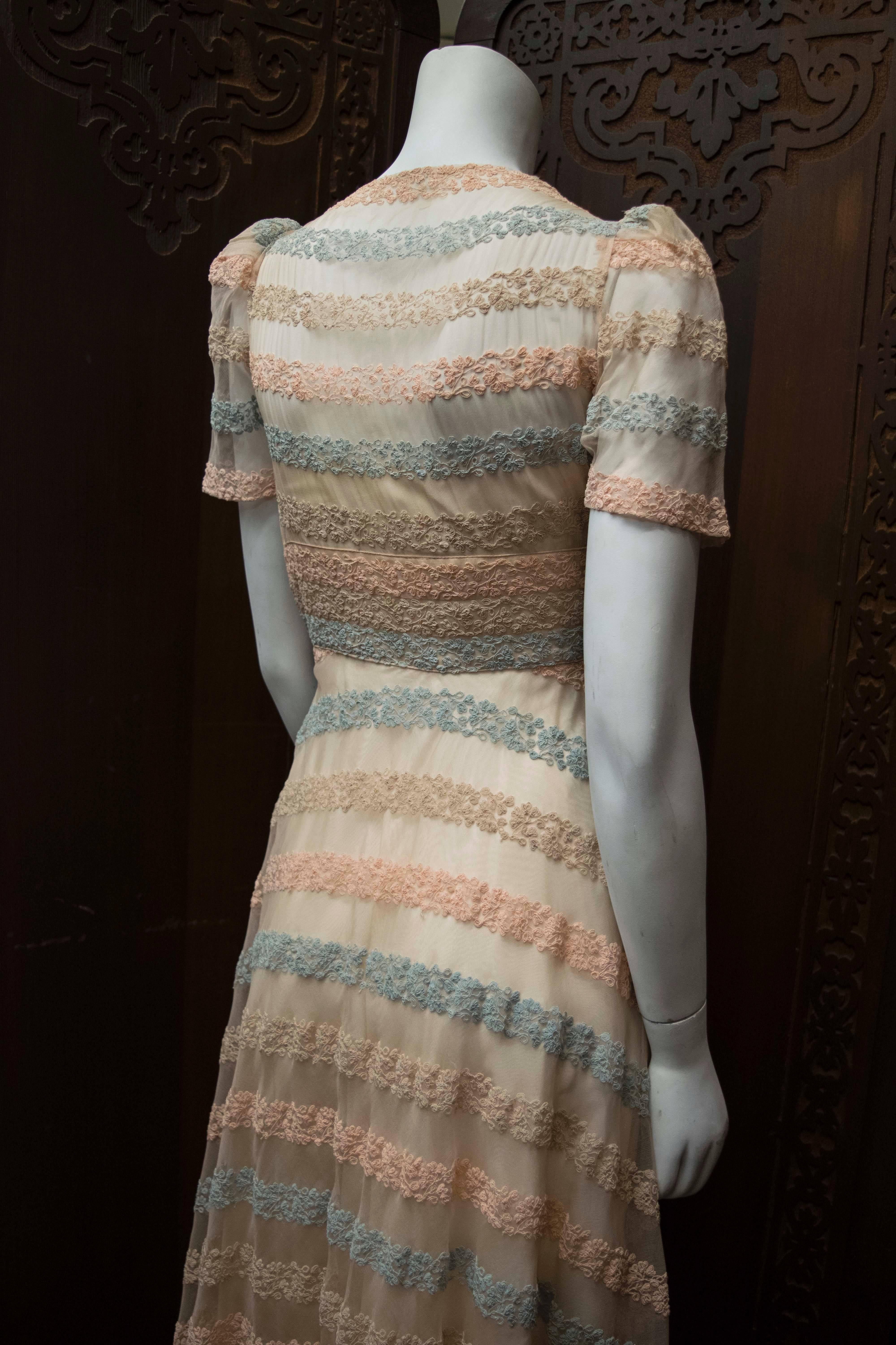 Women's 1940s Soutache Lace Dress 