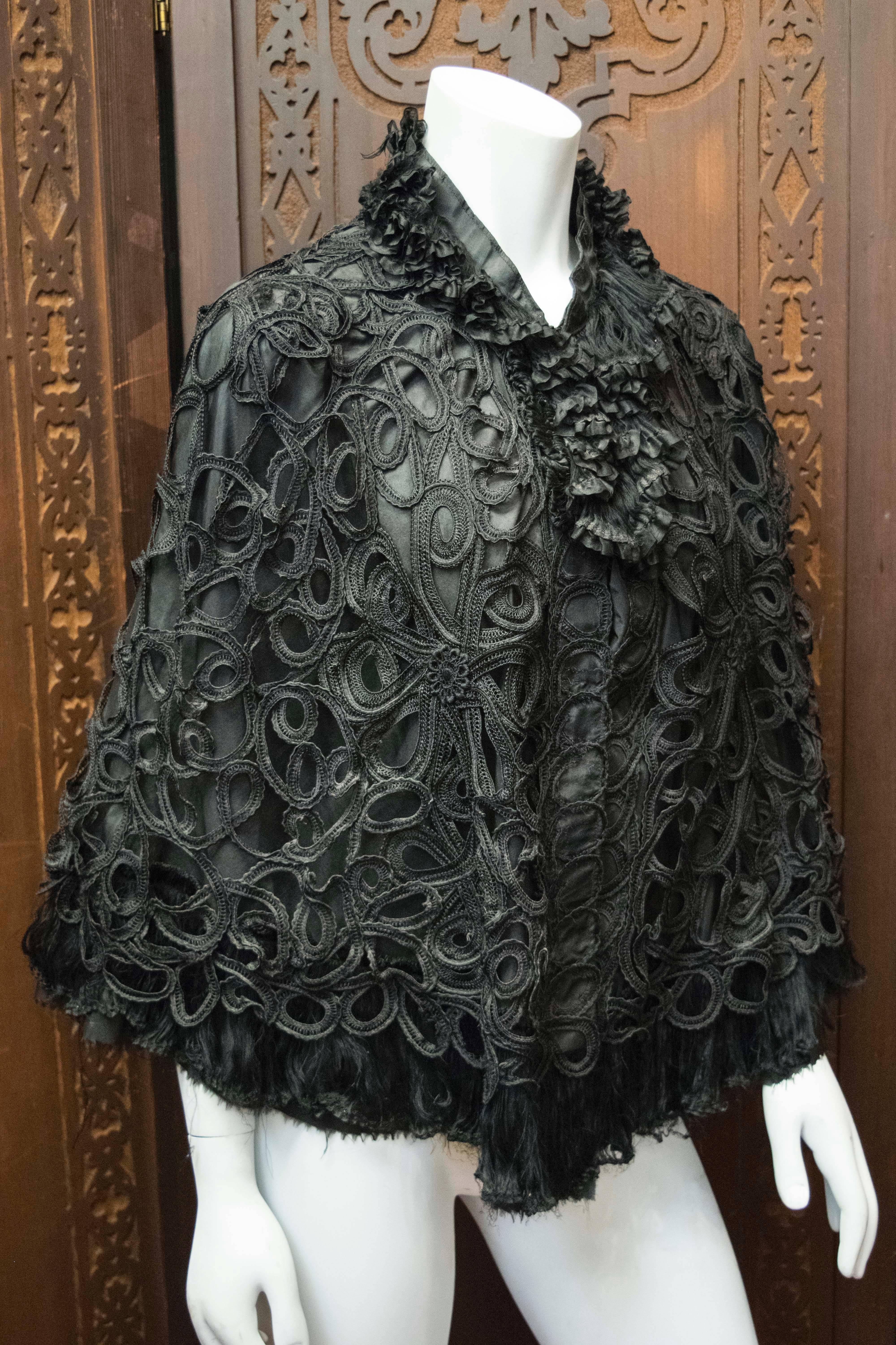 black lace poncho