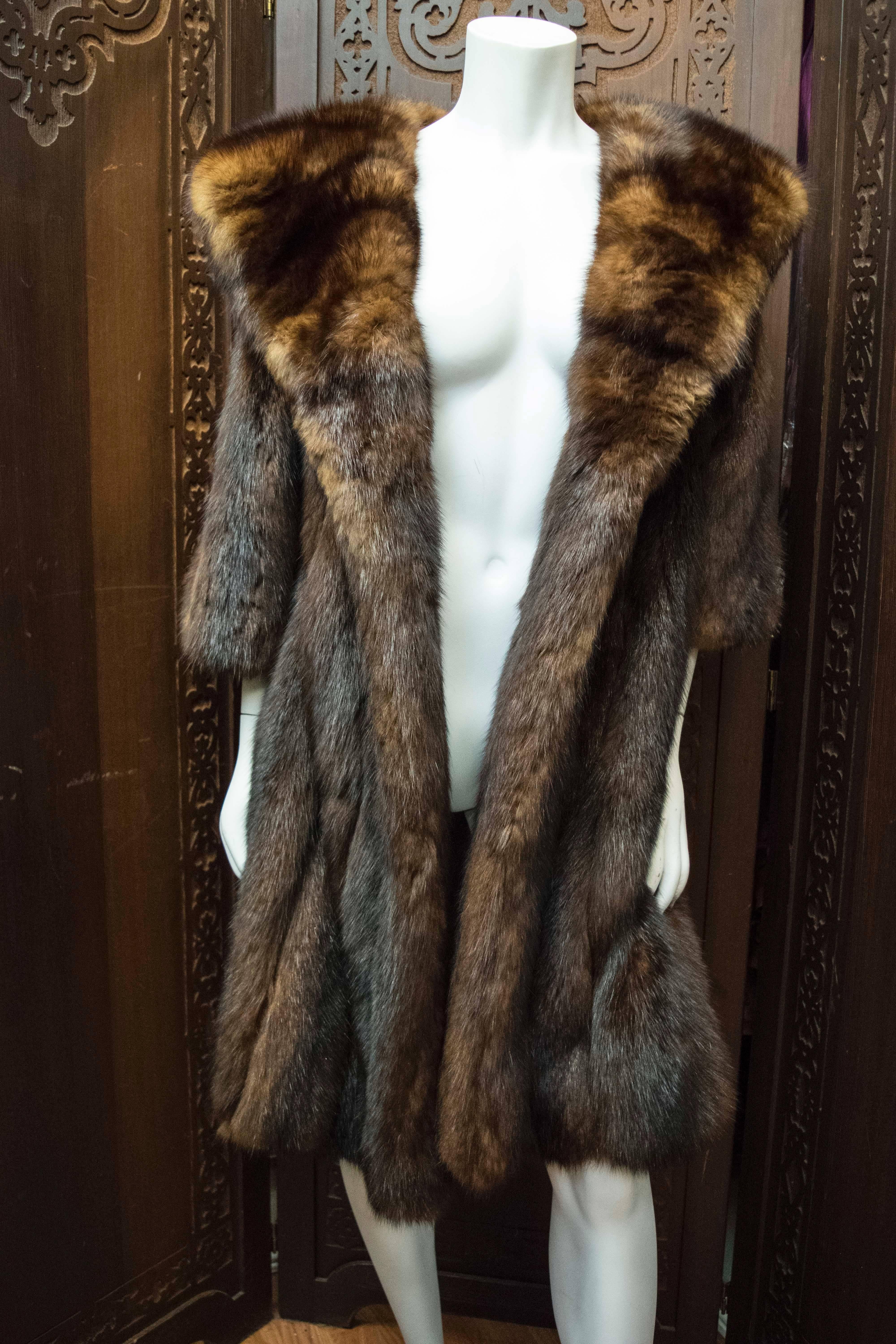 1950s Sable Fur Evening Coat In Excellent Condition In San Francisco, CA