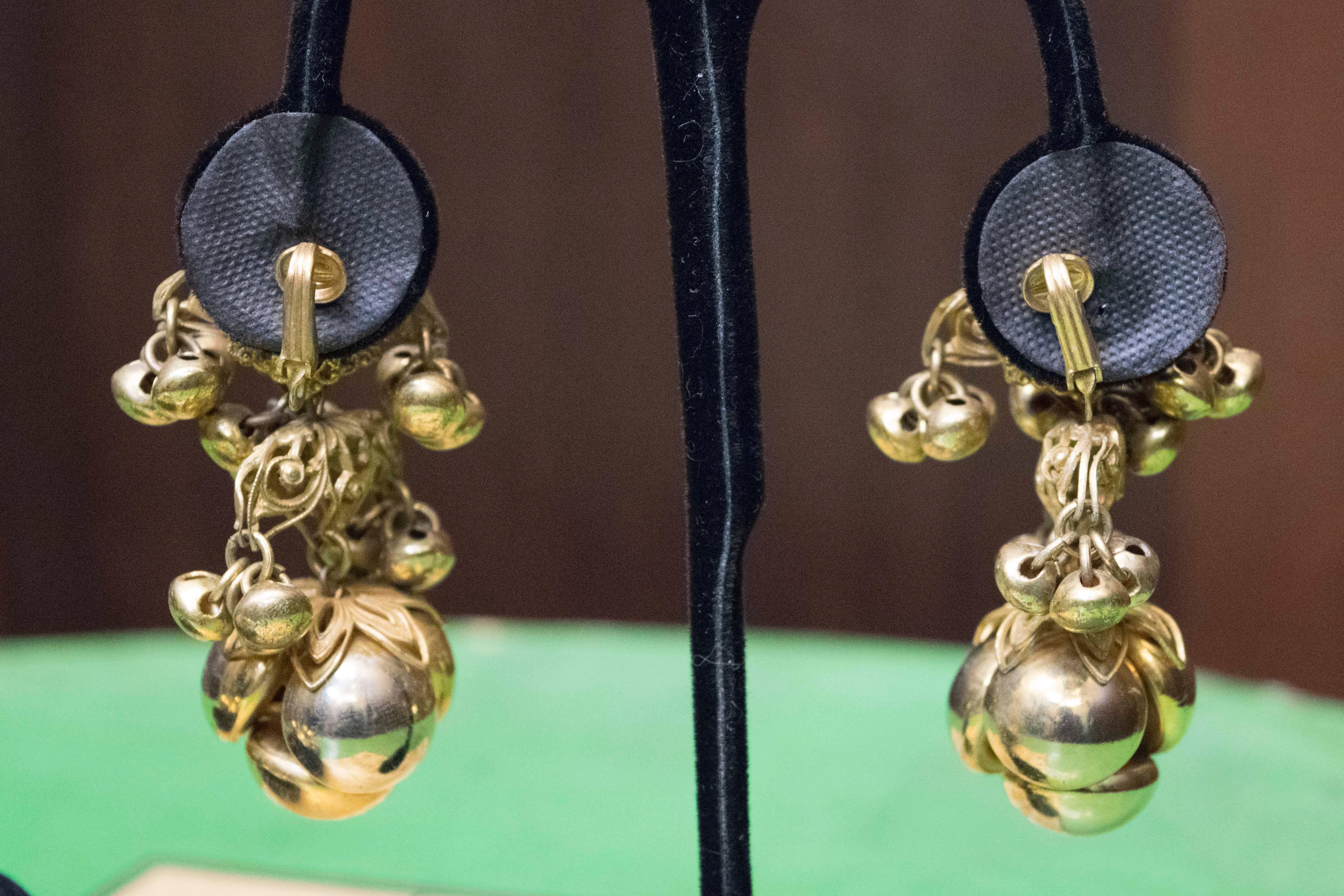 Miriam Haskell Brooch Brass Earrings Set 1