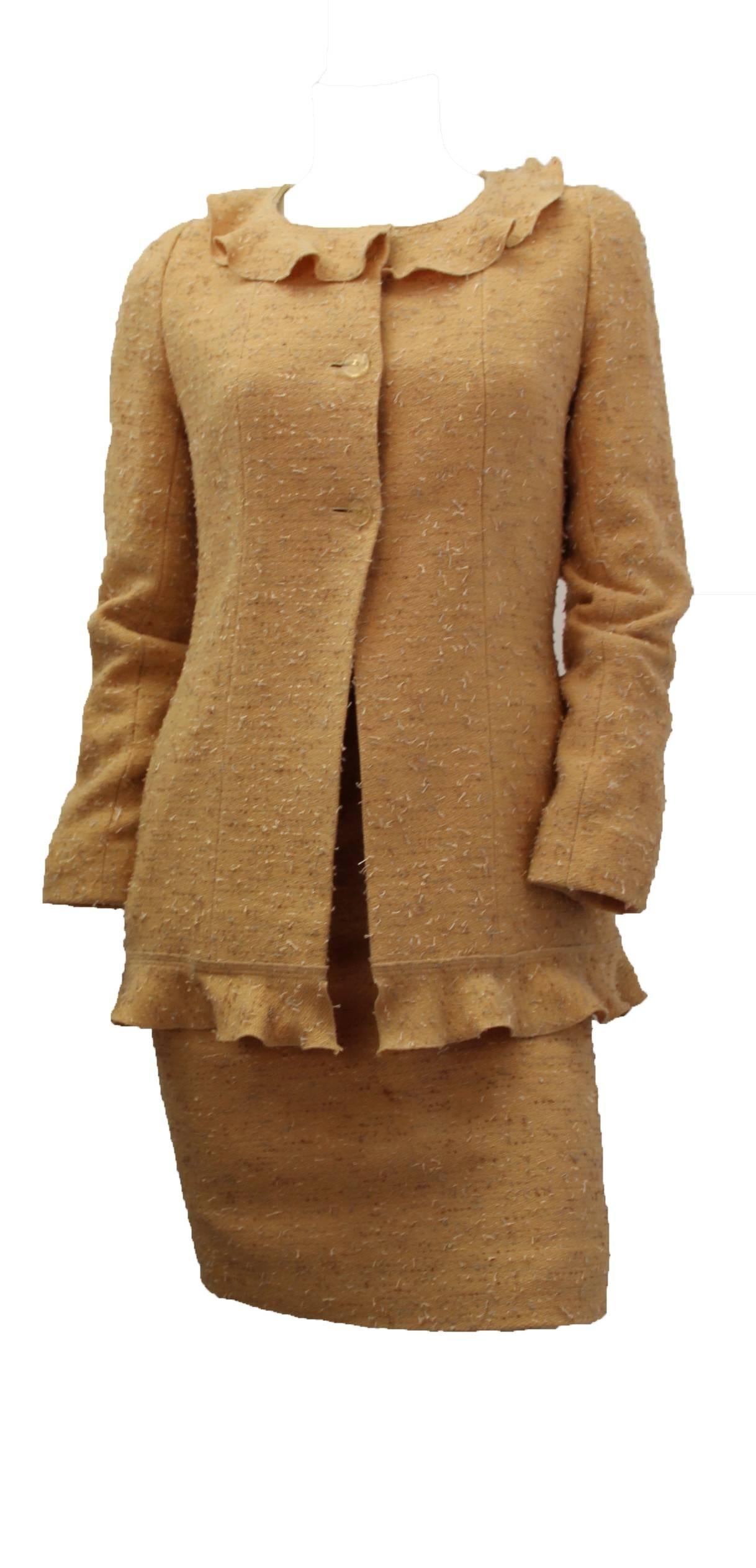 Brown 1990s Chanel Tweed Suit