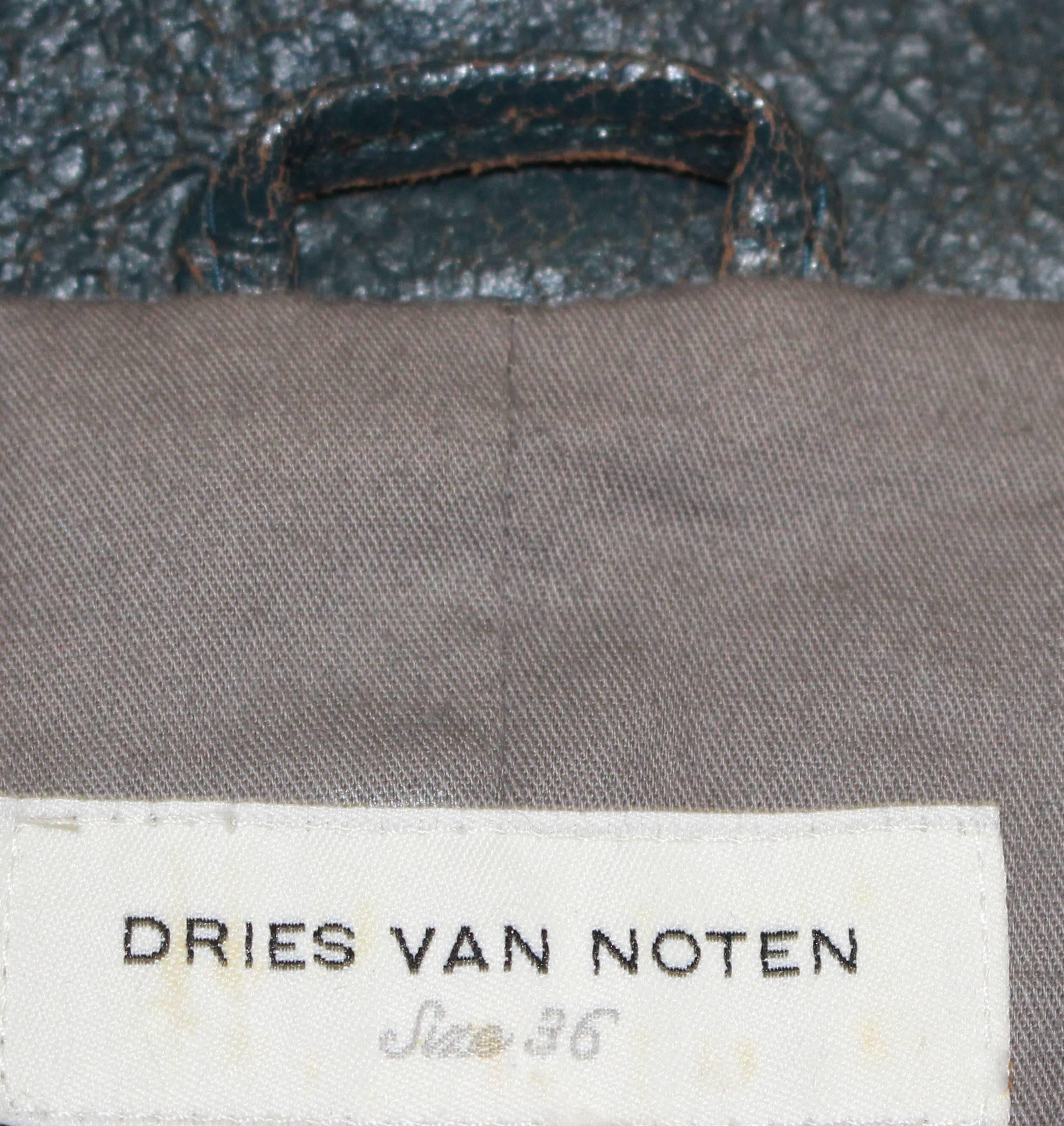 1990s Dries Van Noten Leather Jacket  In Good Condition In San Francisco, CA