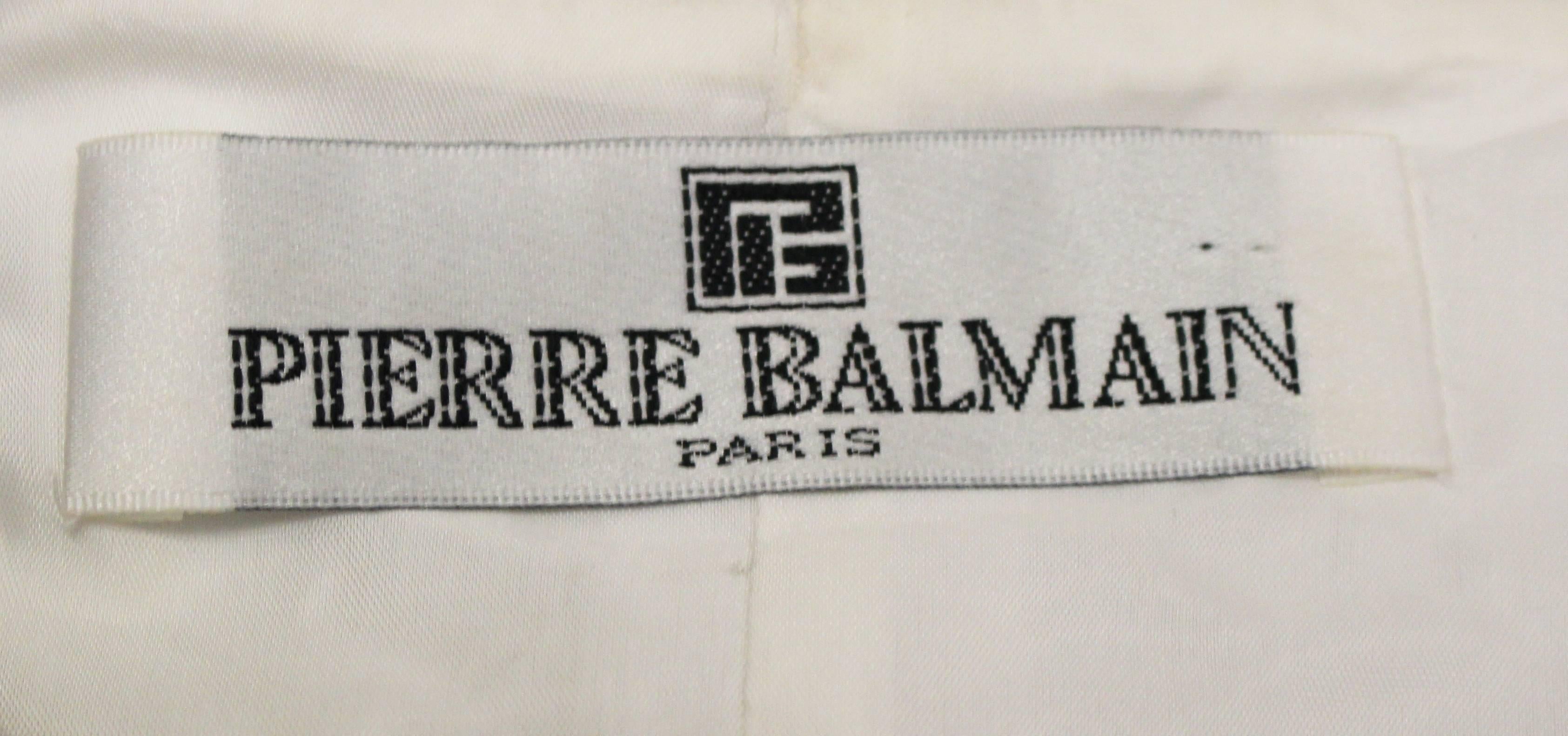 Women's 1980s Pierre Balmain Jacket  For Sale