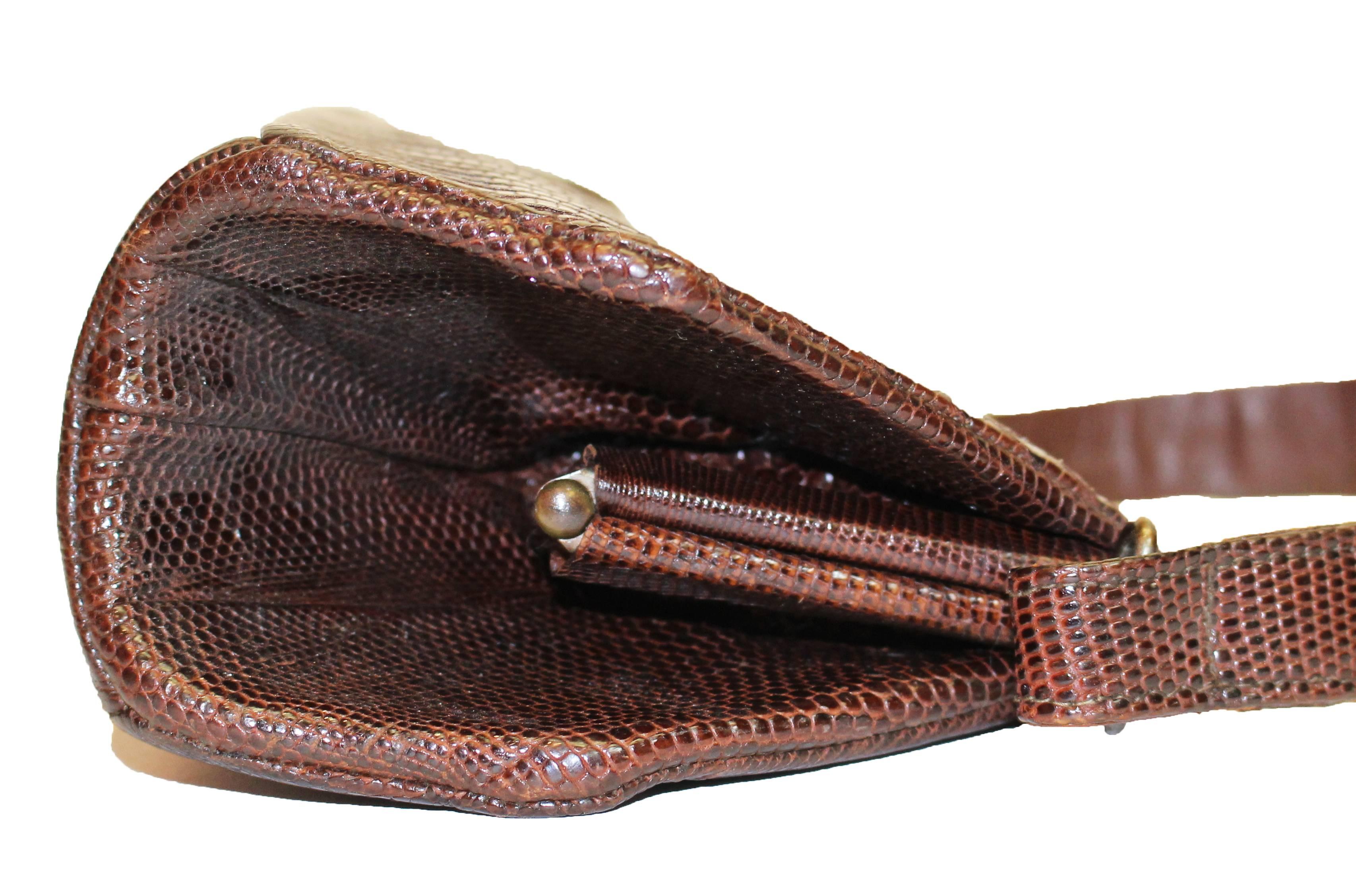 Brown Late 1940s Lizard Purse