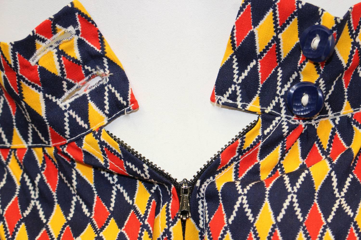 1950s Argyle Print Circle Skirt In Excellent Condition In San Francisco, CA