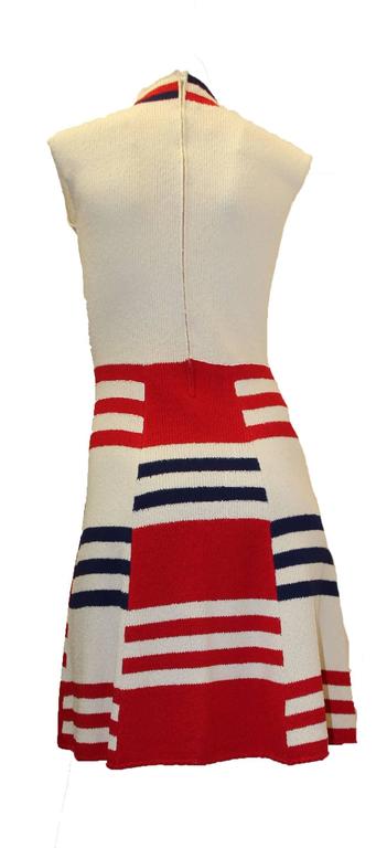 60's Red, White and Blue Striped Dress