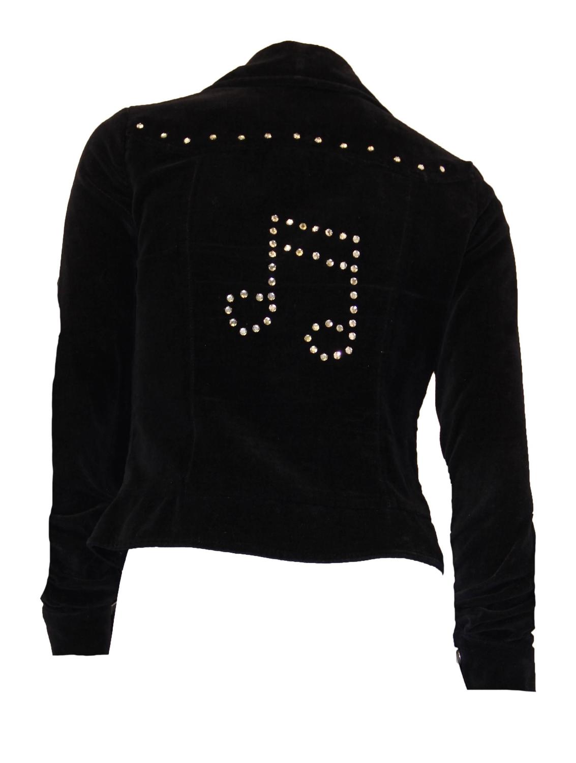 1960s Velvet Rhinestone Studded Music Note Jacket at 1stdibs