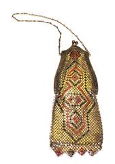 20s Red, Black & Yellow Enamel Mesh Purse