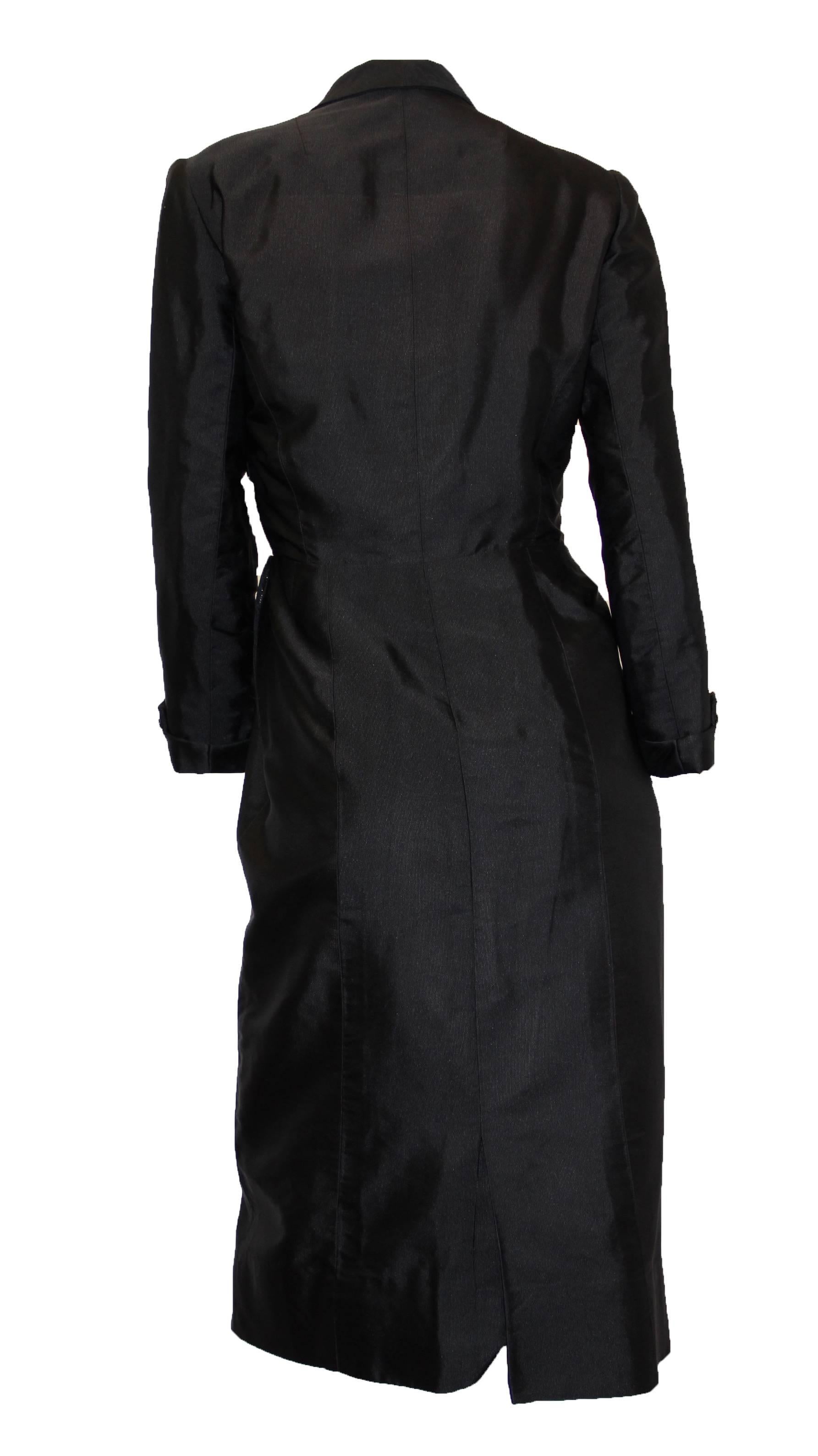 Noir Hattie Carnegie - Robe de soirée en faille de soie noire, années 50  en vente