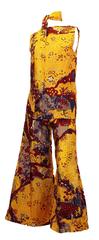 70s Fantasy Print Bell Bottom, Vest and Sash Set