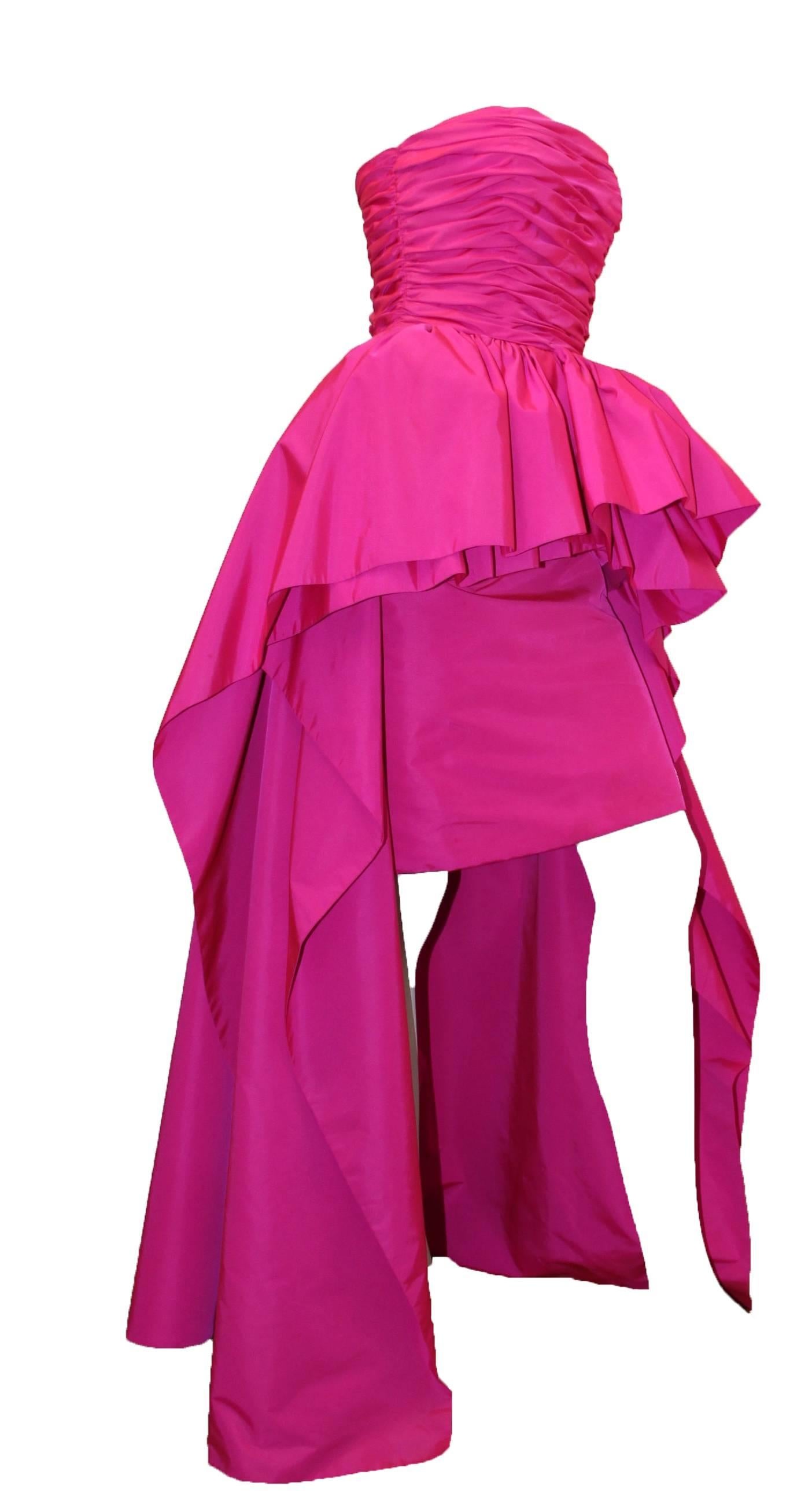80s Victor Costa Saks Fifth Ave Pink Strapless Gown For Sale at 1stDibs ...