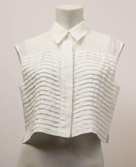 80s Chanel Pleated Front Midi Blouse